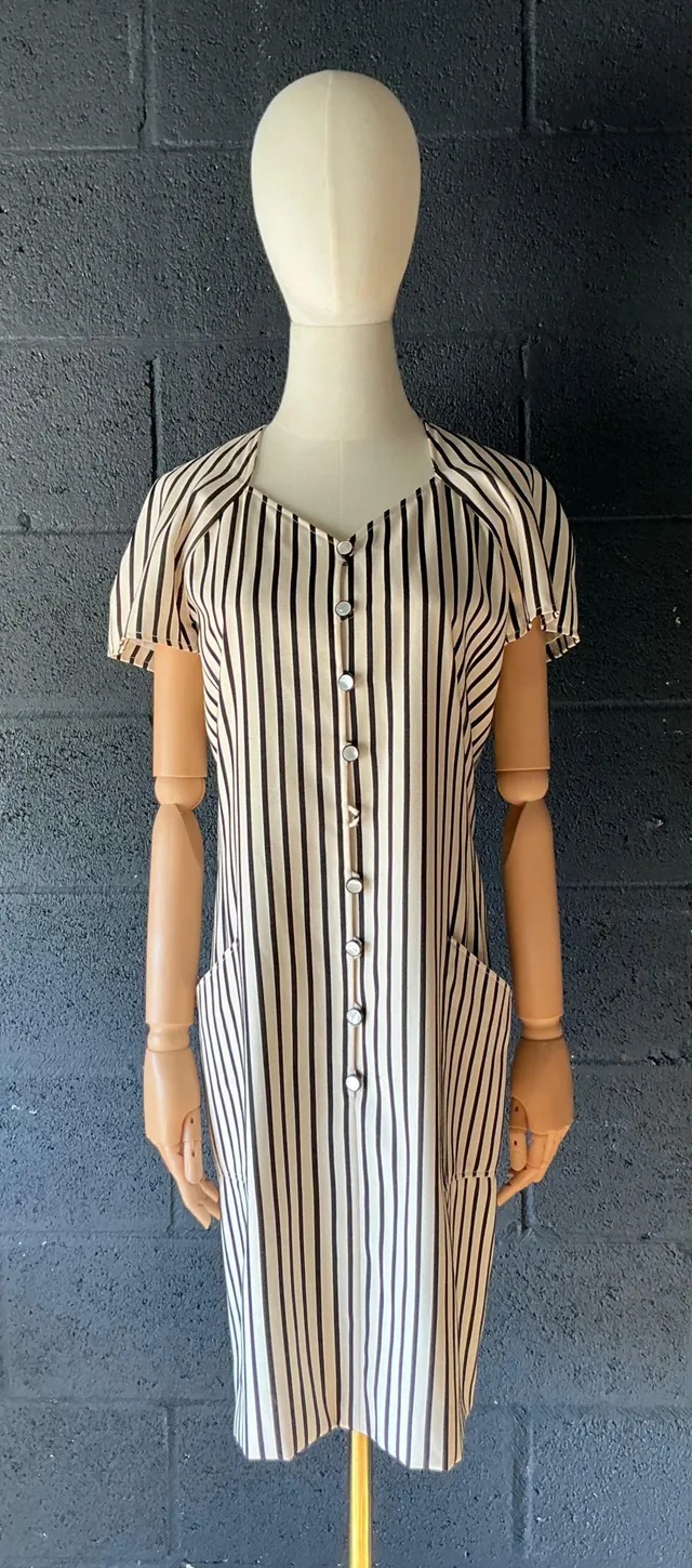 Vintage Emanuel Ungaro Black & White Stripe Dress — additional photo 7