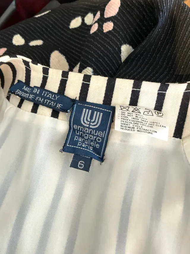 Vintage Emanuel Ungaro Black & White Stripe Dress — additional photo 8