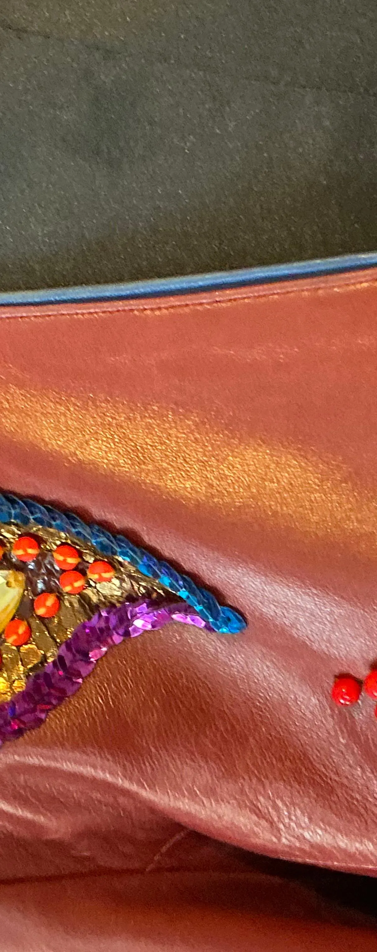 Vintage Yves Saint Laurent Rive Gauche Embellished Leather Jacket — additional photo 8