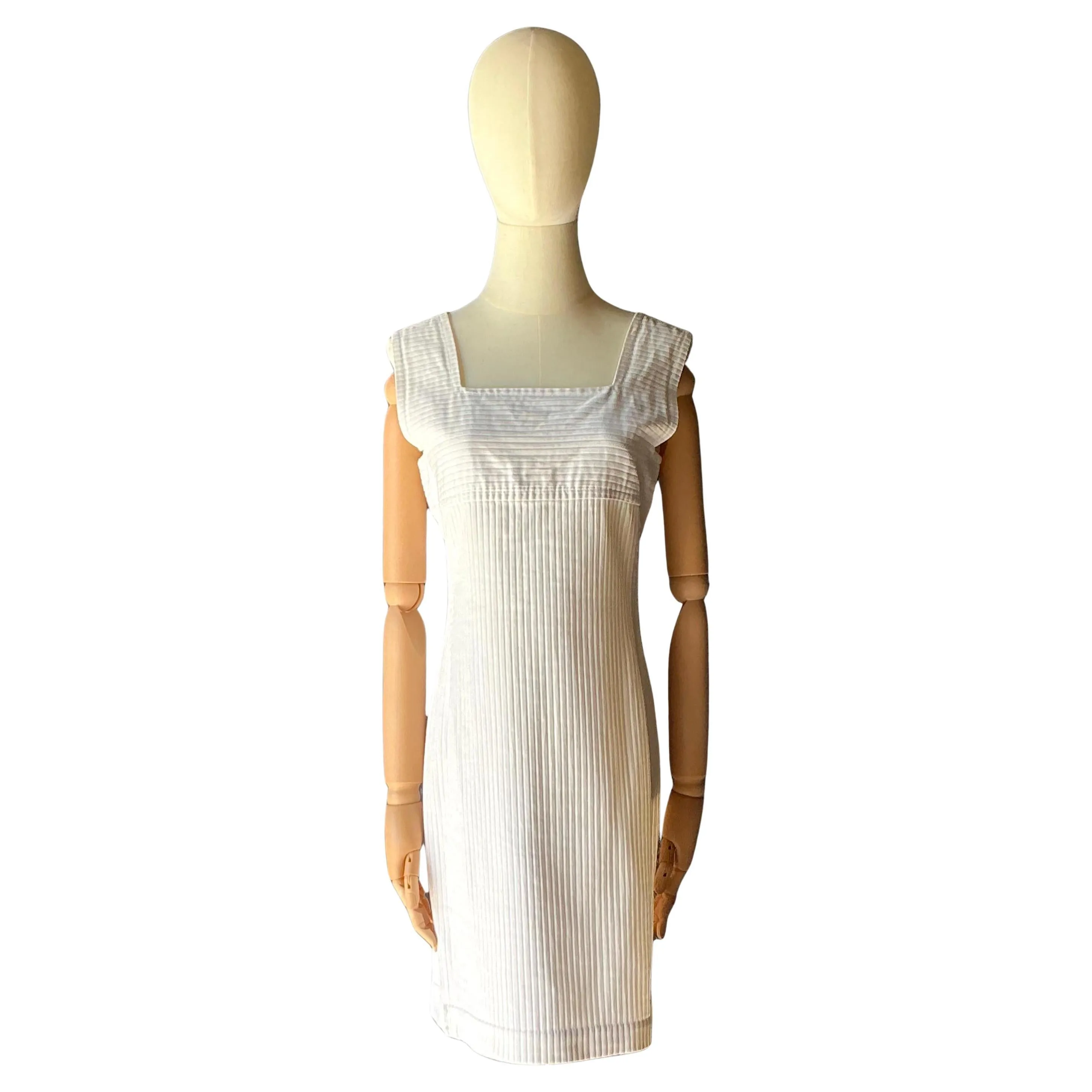 Vintage Courreges White Ribbed Dress — additional photo 1