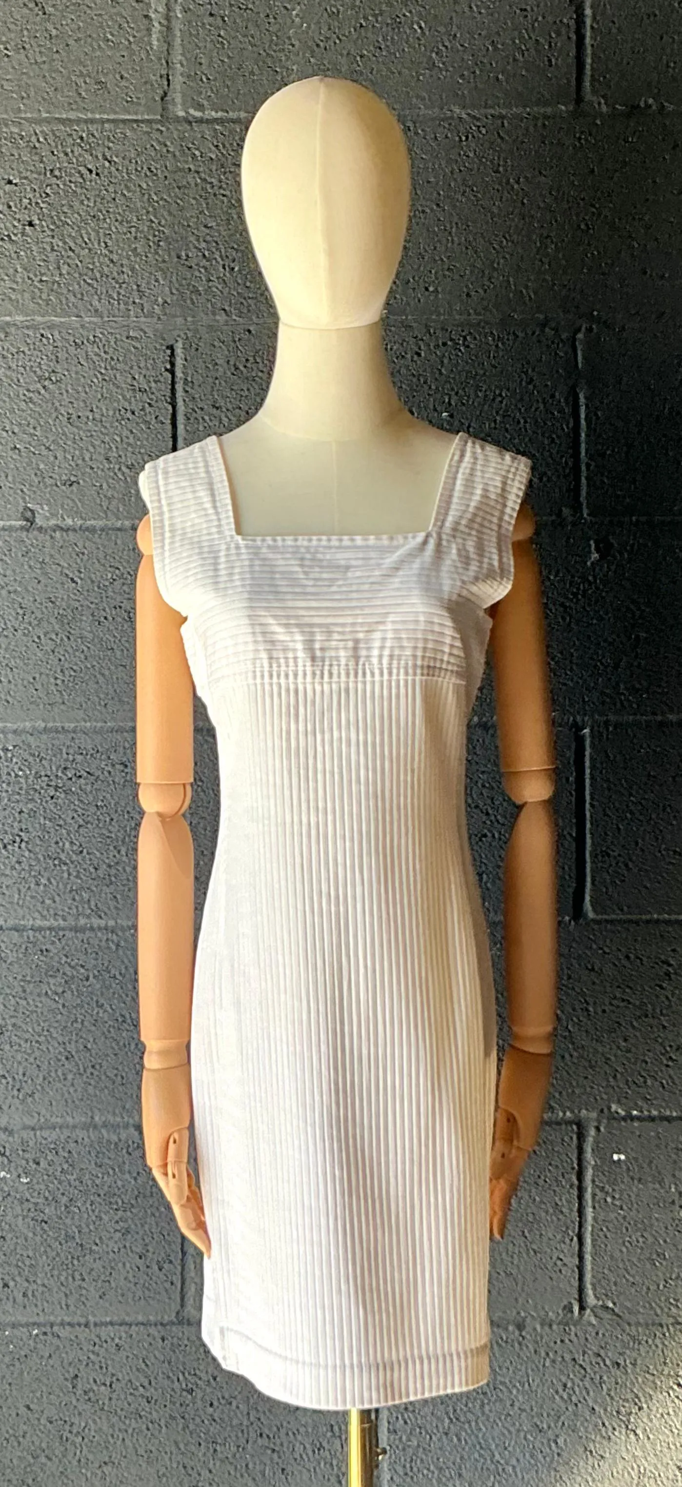 Vintage Courreges White Ribbed Dress — additional photo 2