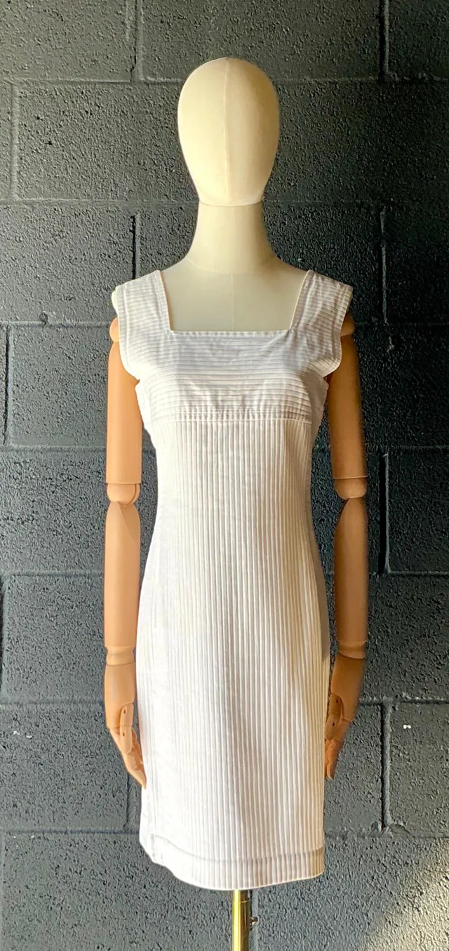 Vintage Courreges White Ribbed Dress — additional photo 3