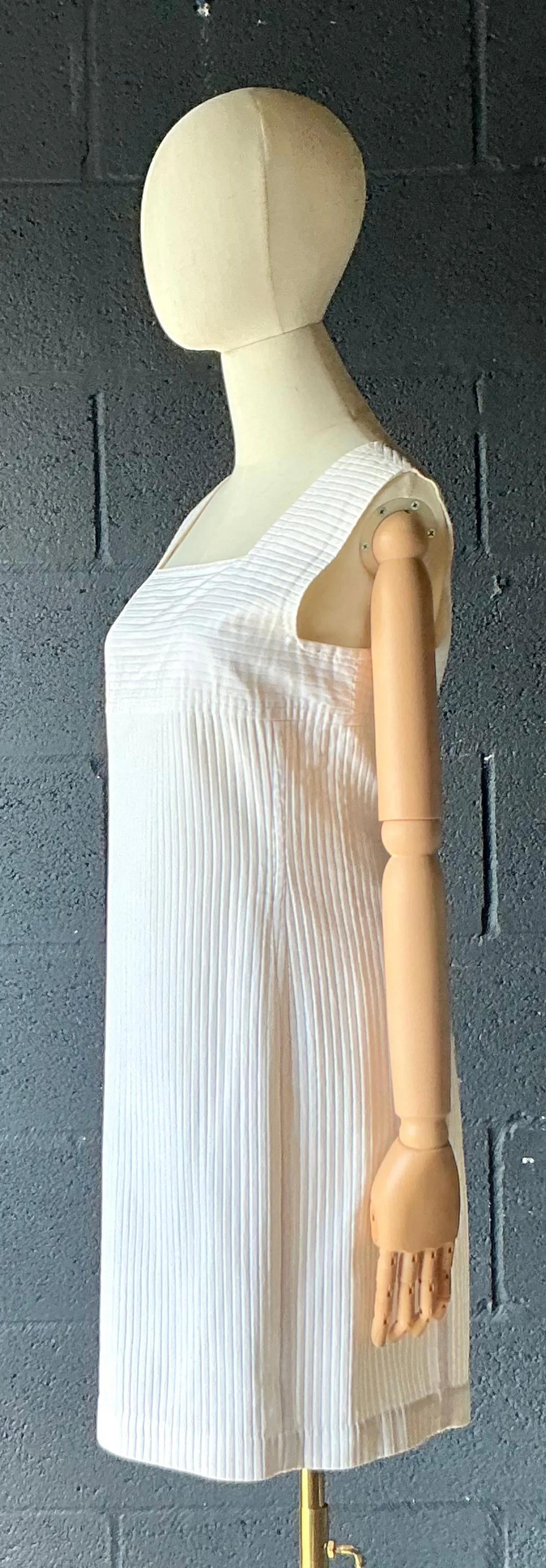 Vintage Courreges White Ribbed Dress — additional photo 4