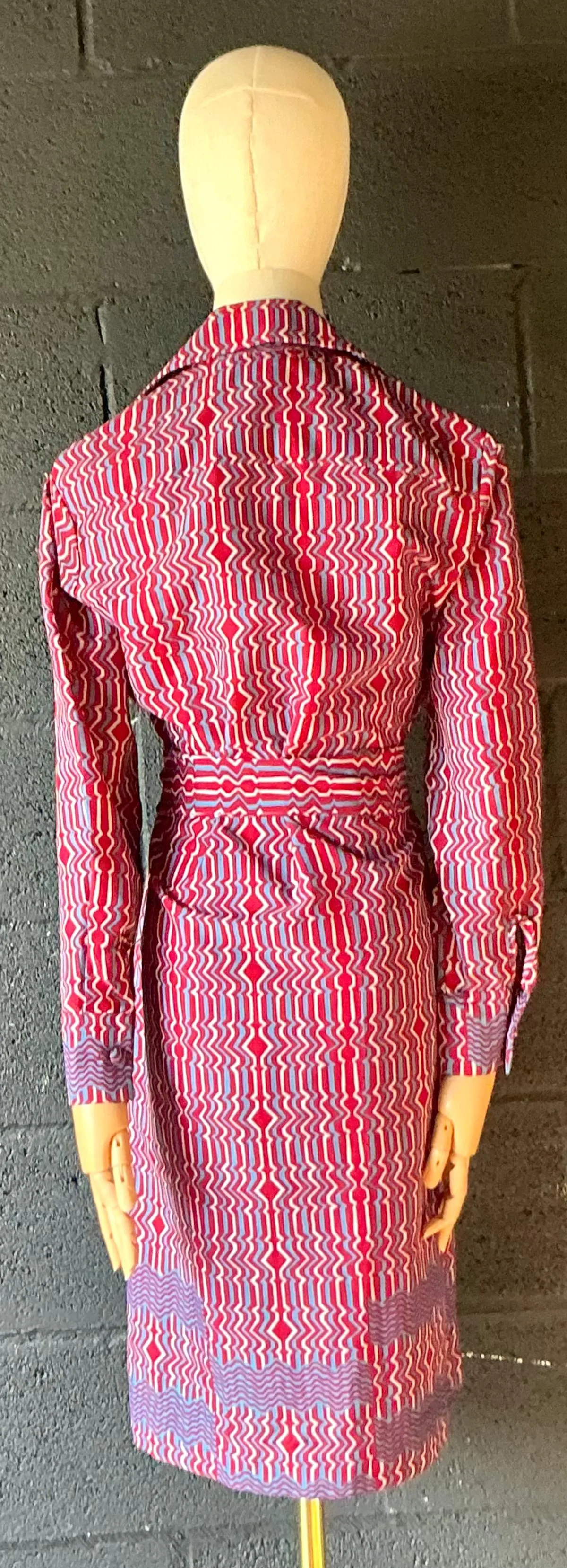 Vintage Lanvin Paris Blue & Red Patterned Dress — additional photo 7