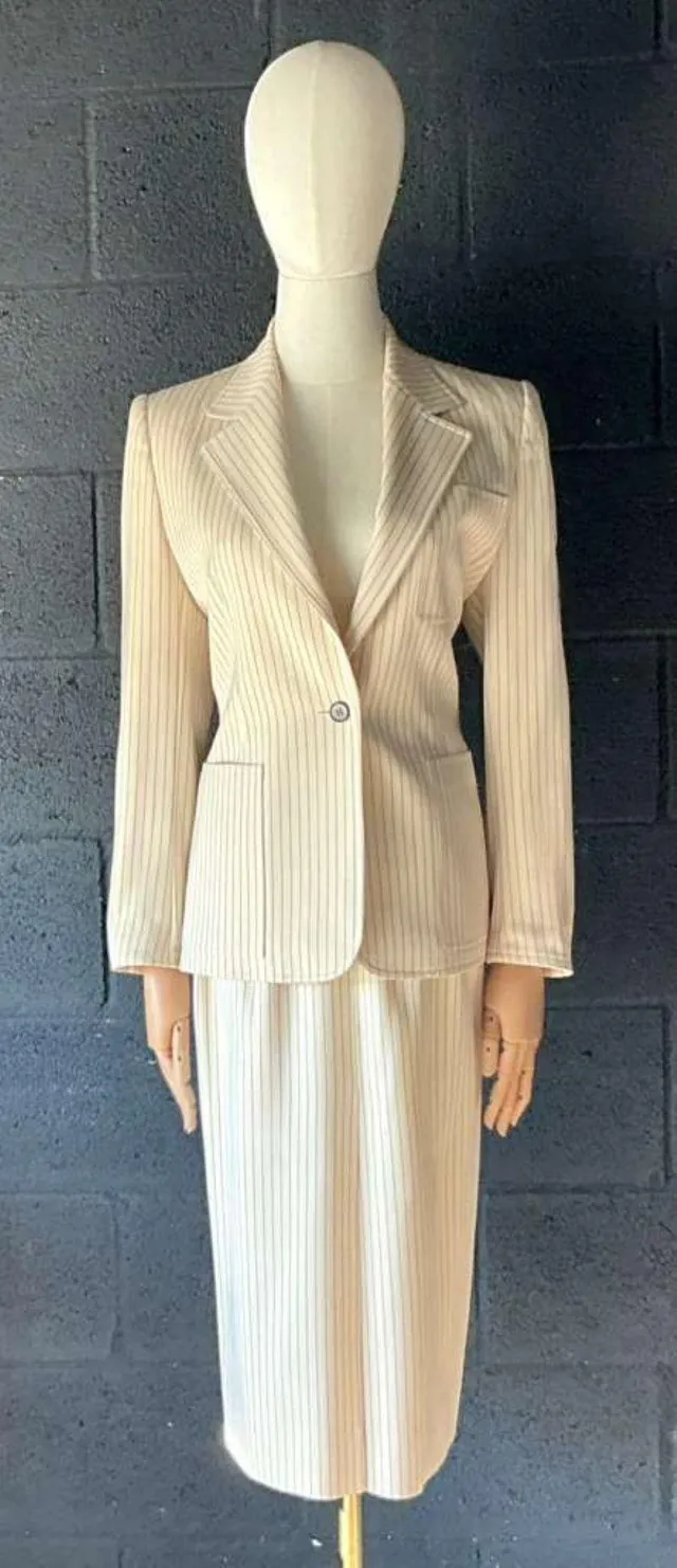 Vintage Givenchy Pinstripe Blazer Set — additional photo 3