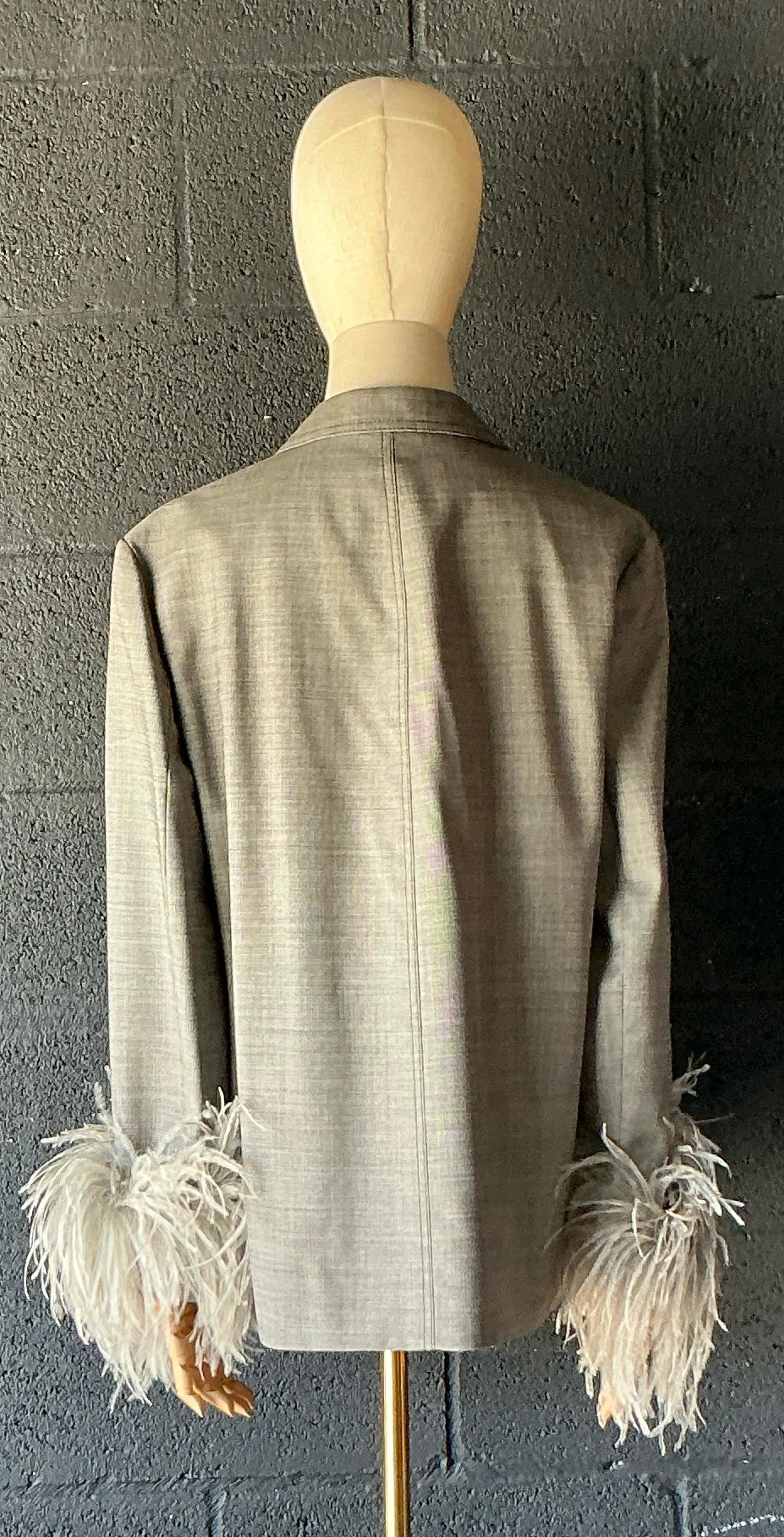 Vintage Prada Fil-A-Fil Feather Cuff Blazer — additional photo 7