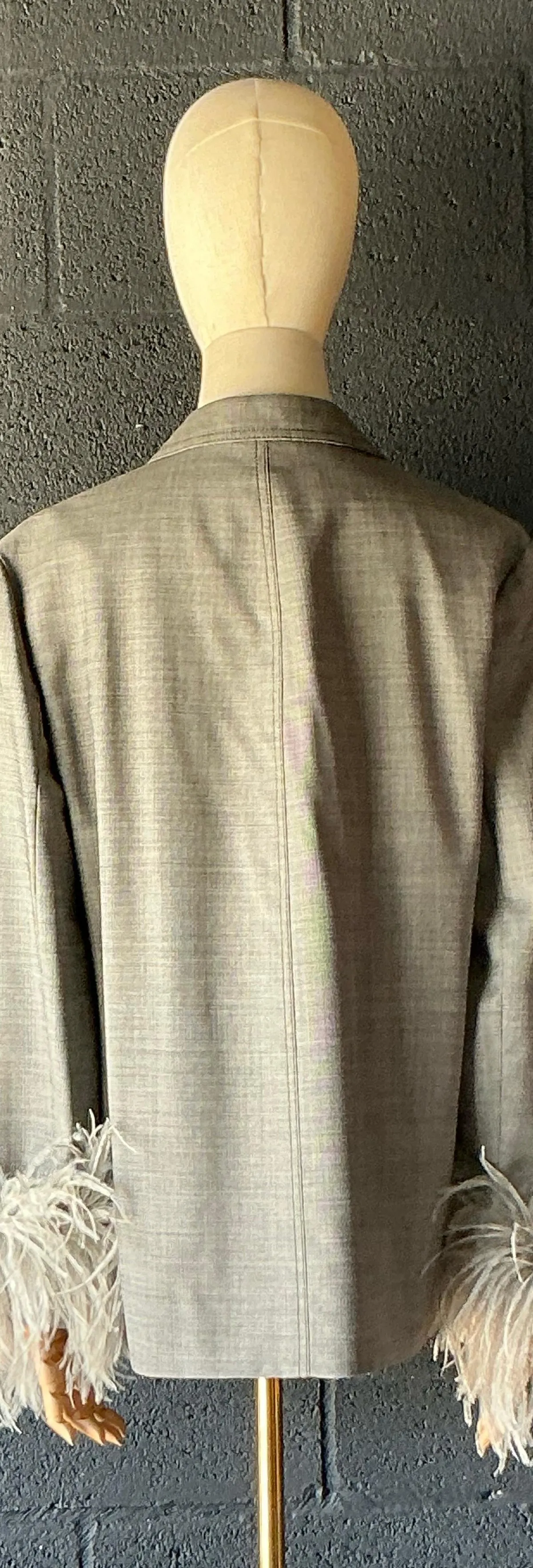 Vintage Prada Fil-A-Fil Feather Cuff Blazer — additional photo 6