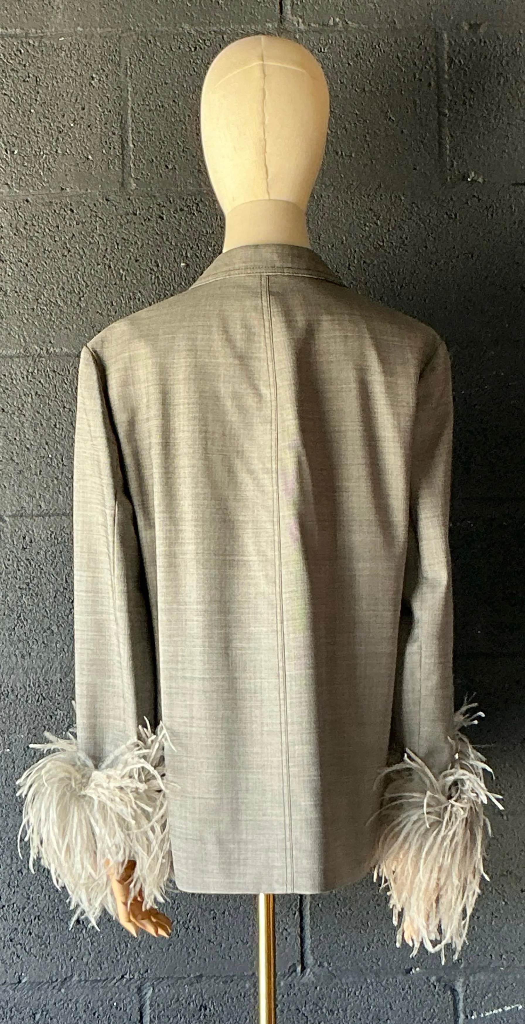 Vintage Prada Fil-A-Fil Feather Cuff Blazer — additional photo 8