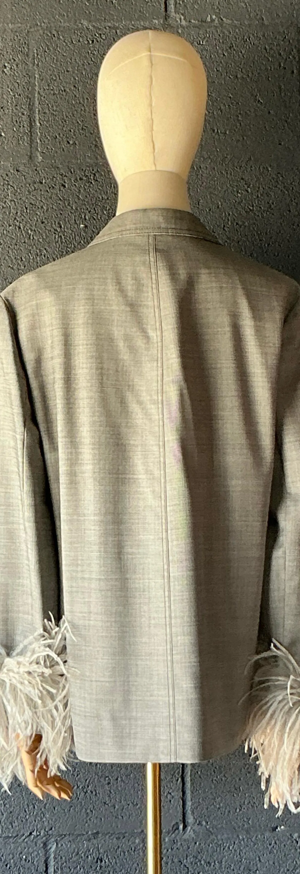 Vintage Prada Fil-A-Fil Feather Cuff Blazer — additional photo 7