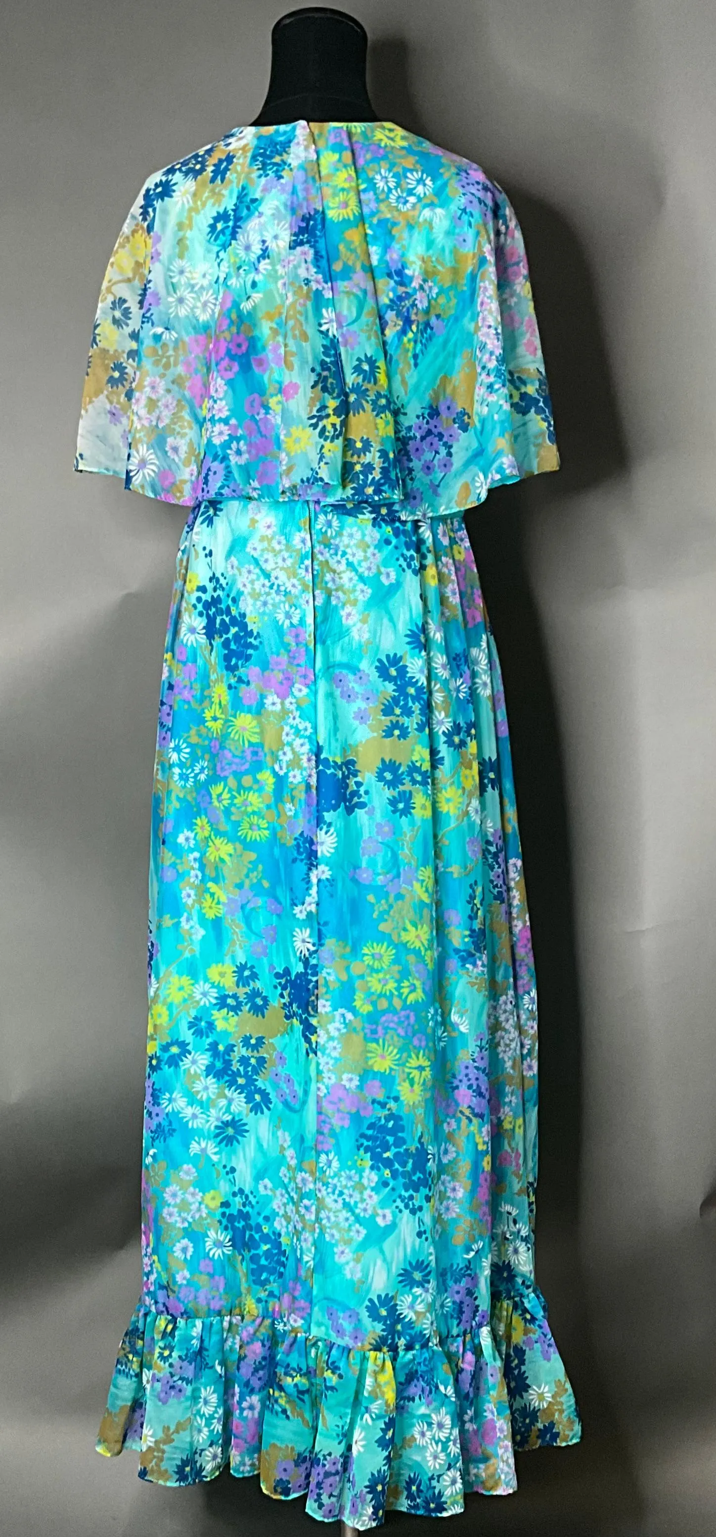 Vintage Blue Floral Dress with Bow — additional photo 8