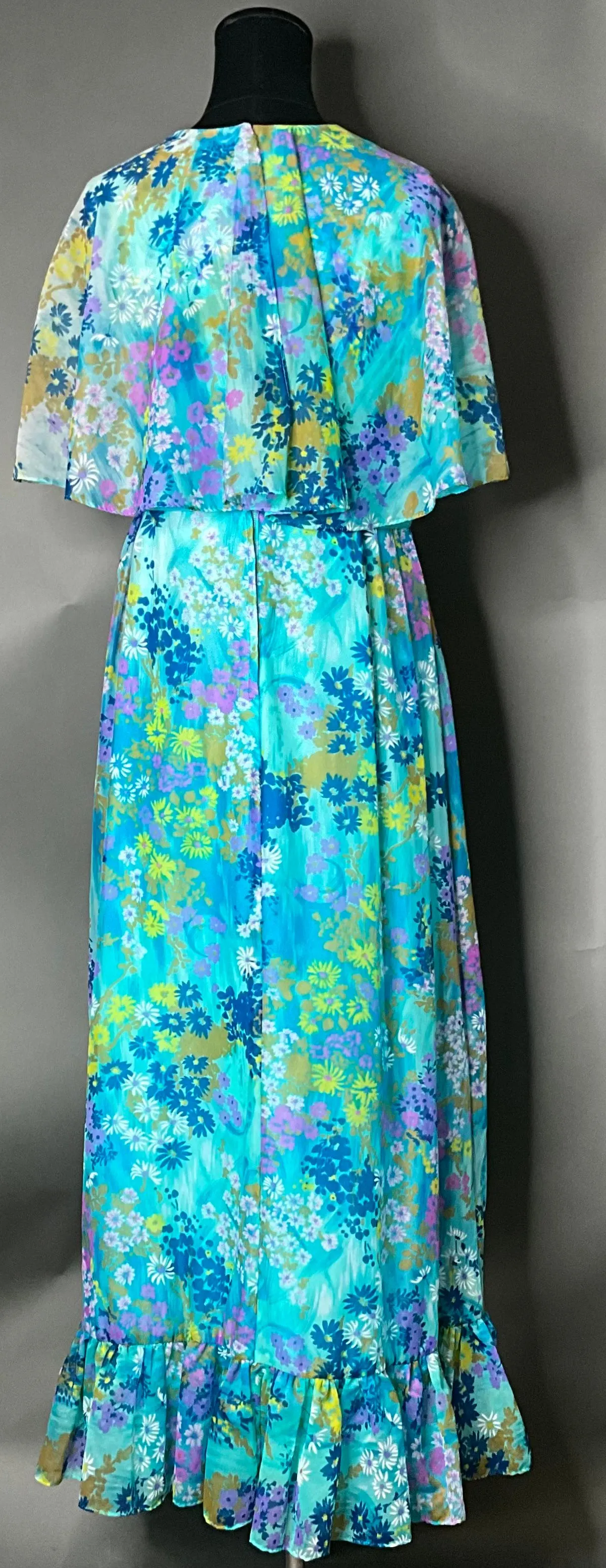 Vintage Blue Floral Dress with Bow — additional photo 8