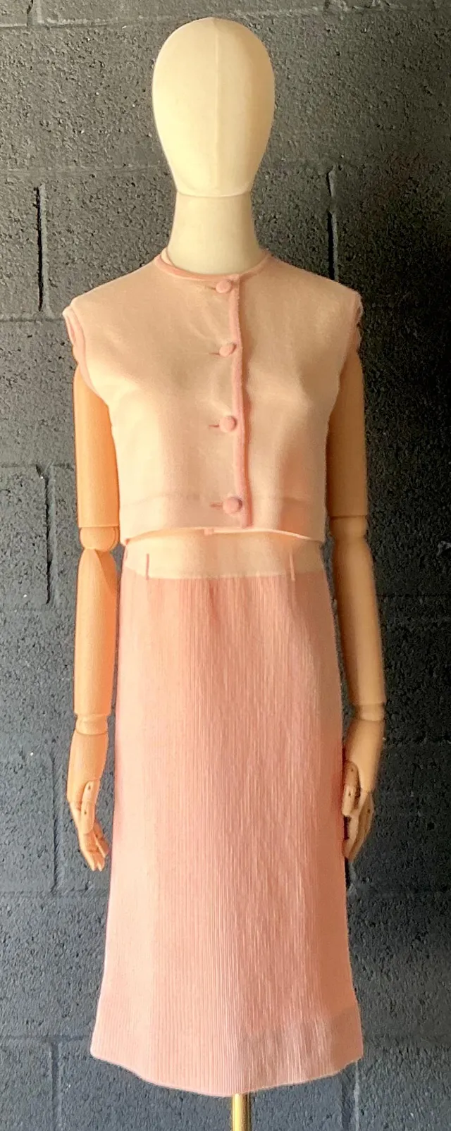 Vintage Bonwit Teller Wool Dress with Vest — additional photo 1