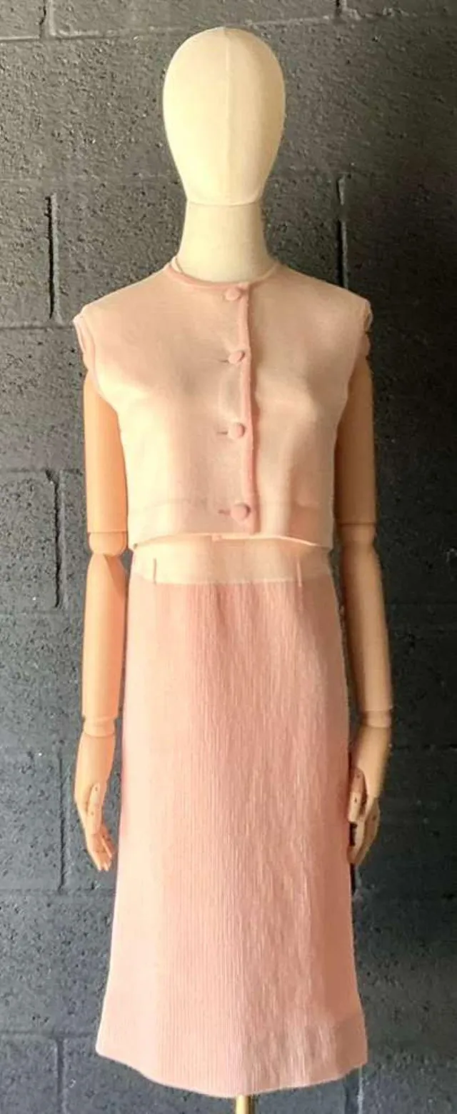 Vintage Bonwit Teller Wool Dress with Vest — additional photo 3