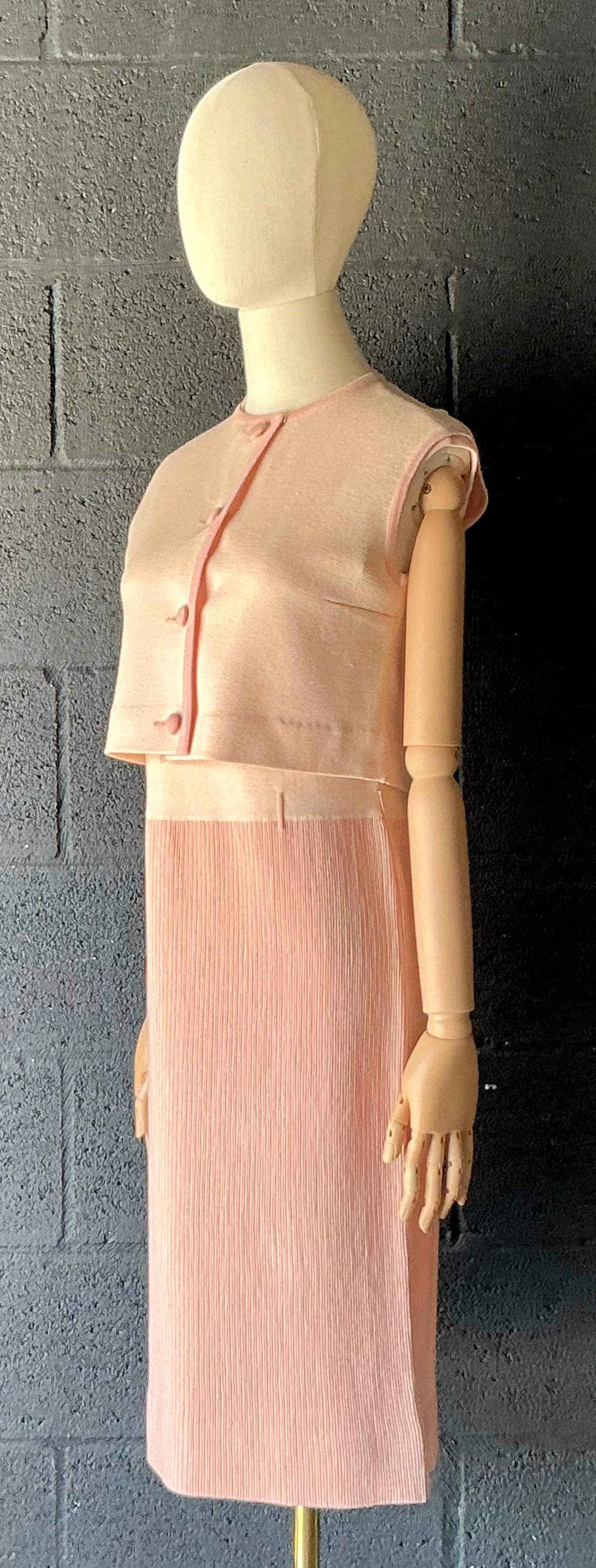 Vintage Bonwit Teller Wool Dress with Vest — additional photo 4