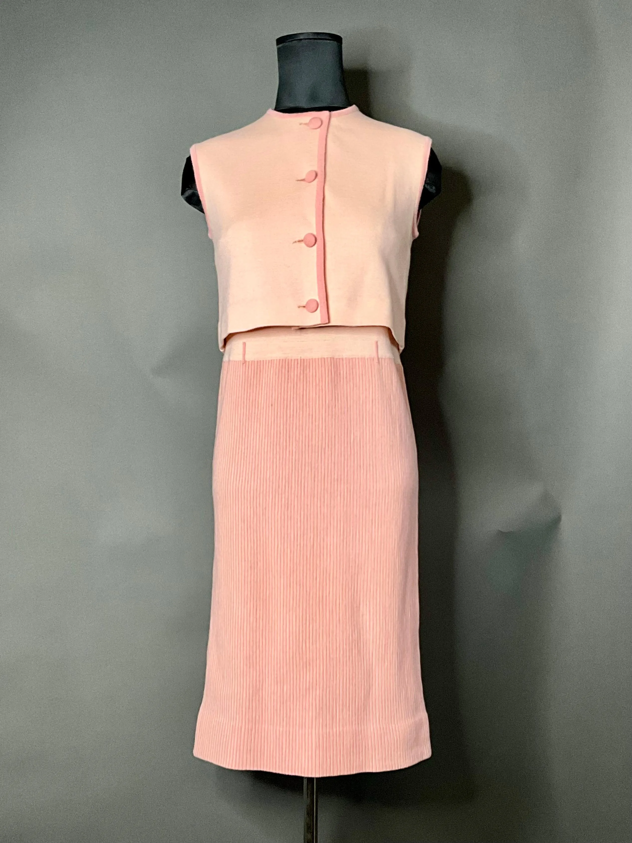 Vintage Bonwit Teller Wool Dress with Vest — additional photo 7