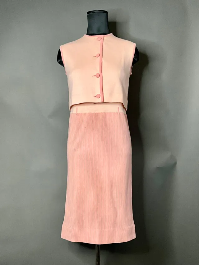 Vintage Bonwit Teller Wool Dress with Vest — additional photo 7