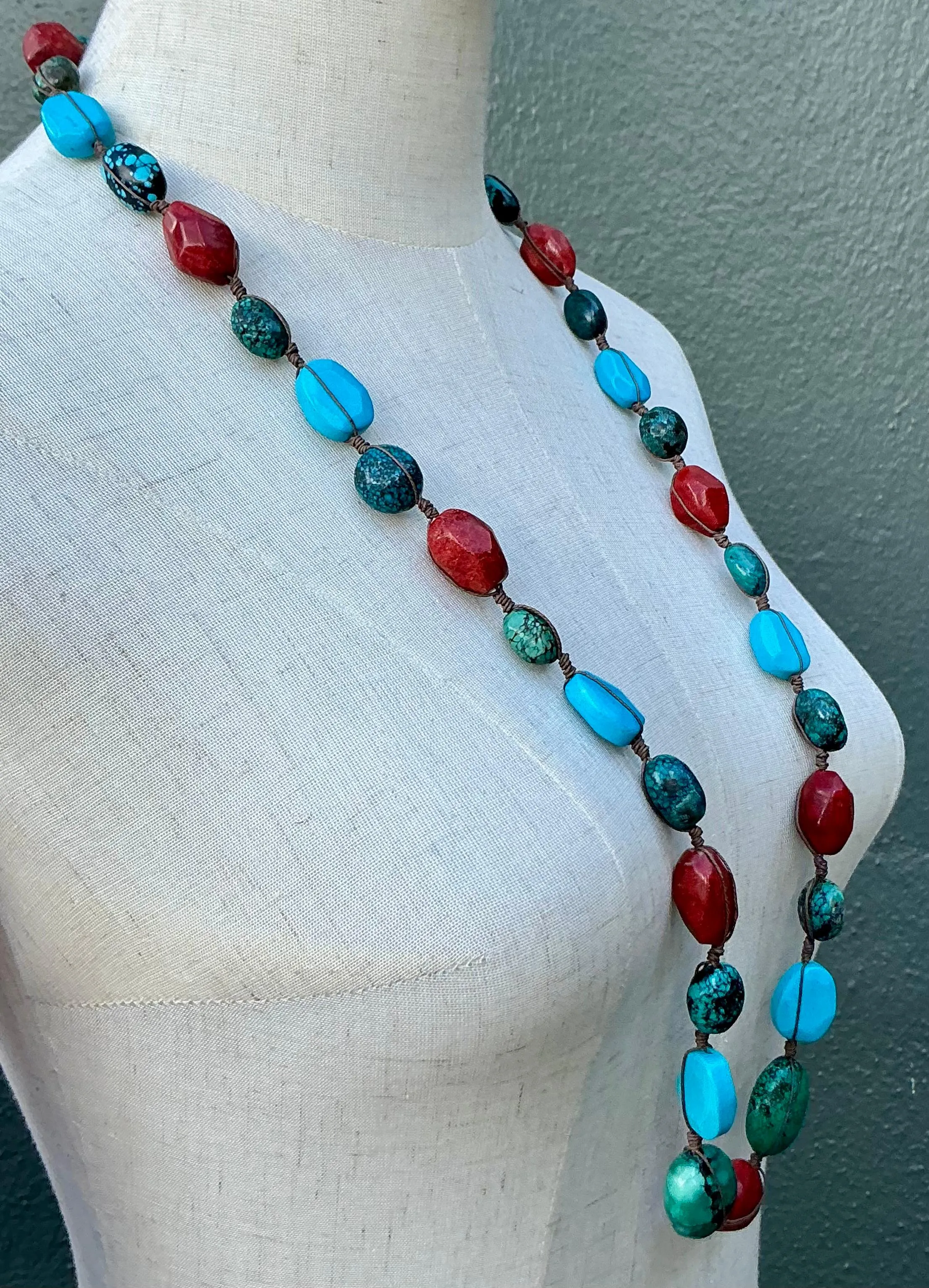 Vintage Turquoise & Coral Bead Necklace — additional photo 6