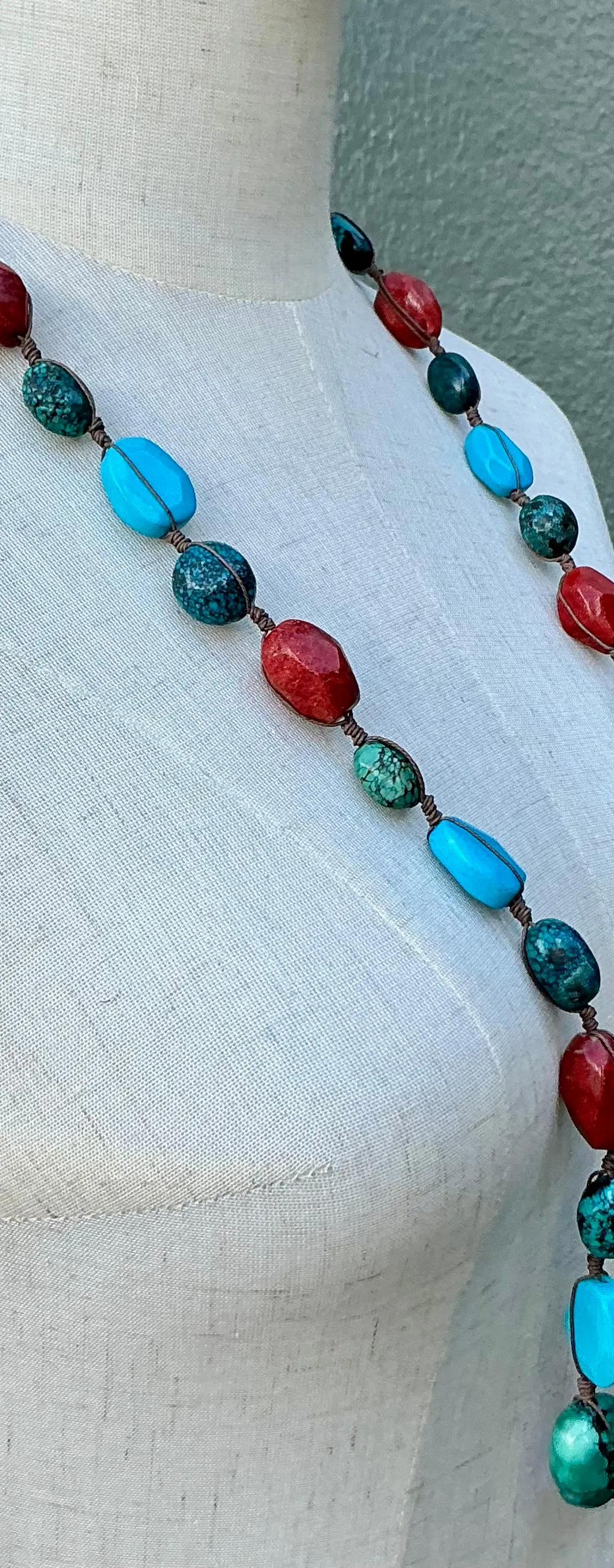Vintage Turquoise & Coral Bead Necklace — additional photo 6