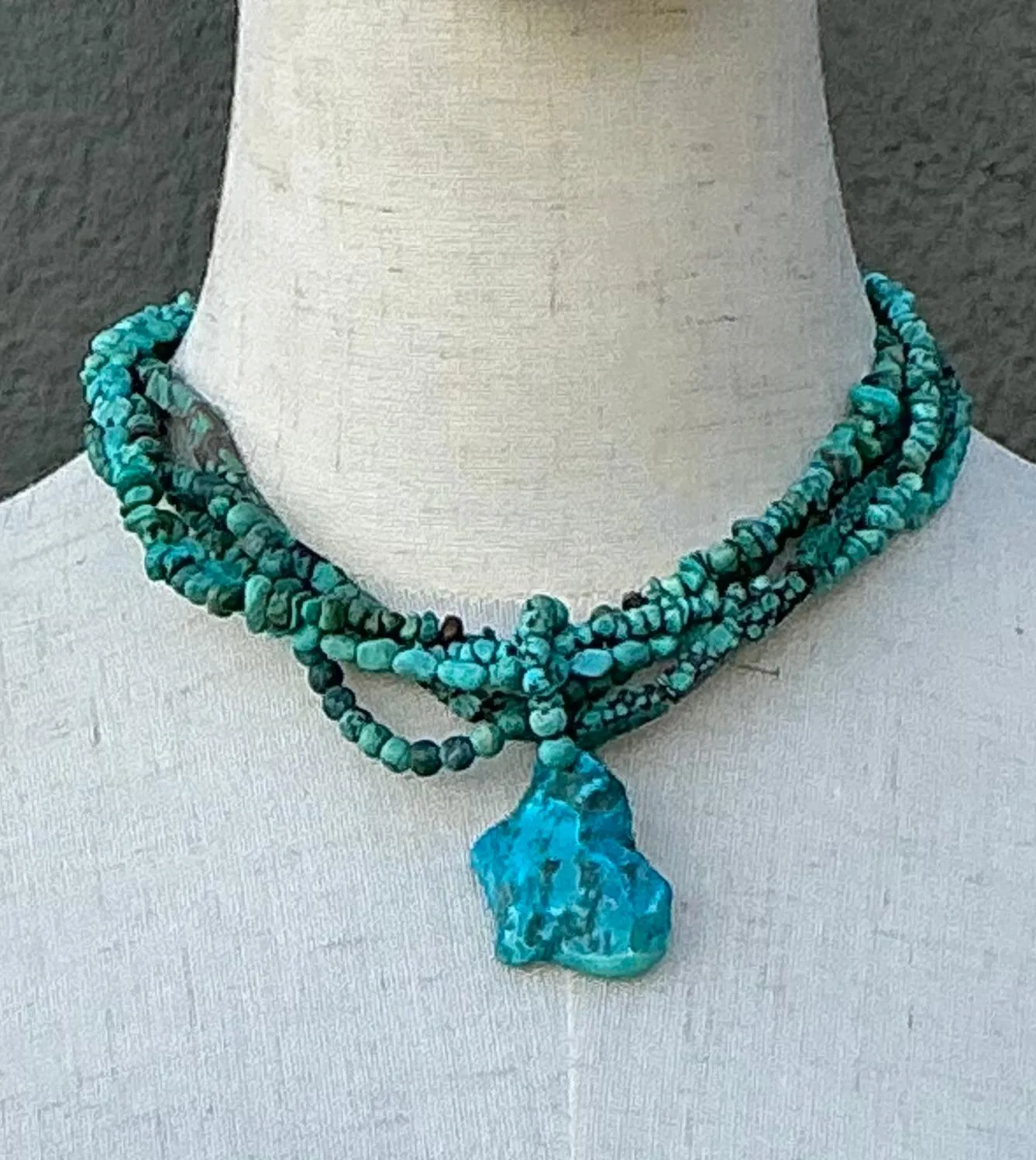 Vintage Turquoise Beaded Multi-Strand Necklace — additional photo 1