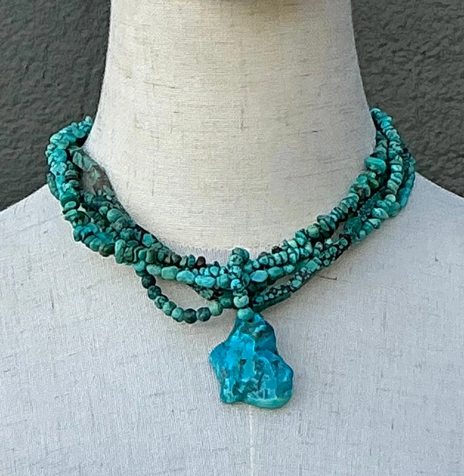 Vintage Turquoise Beaded Multi-Strand Necklace — additional photo 2