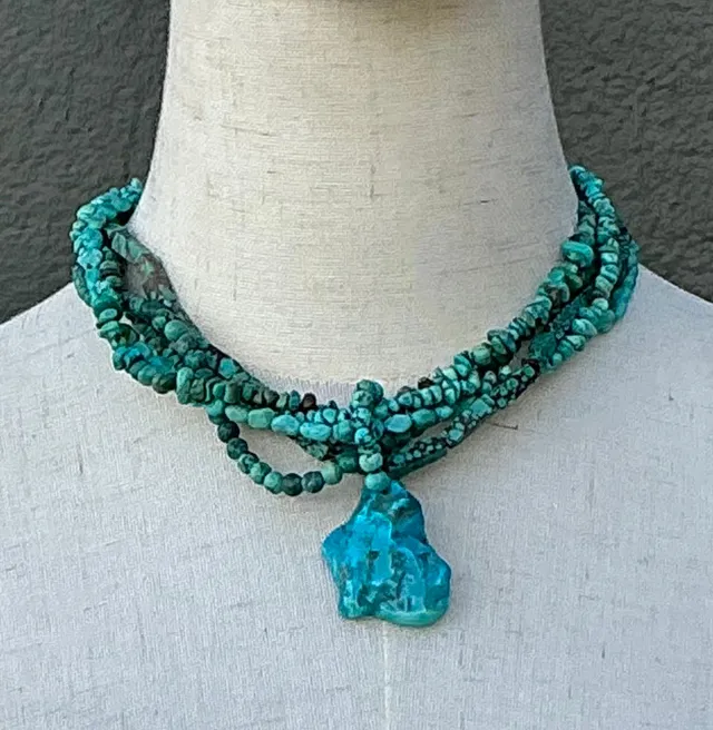 Vintage Turquoise Beaded Multi-Strand Necklace — additional photo 2