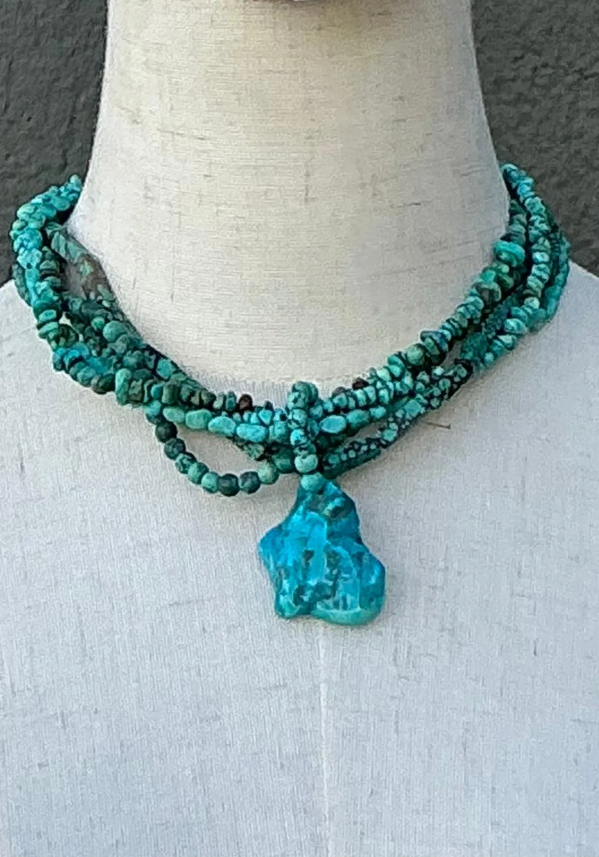 Vintage Turquoise Beaded Multi-Strand Necklace — additional photo 3