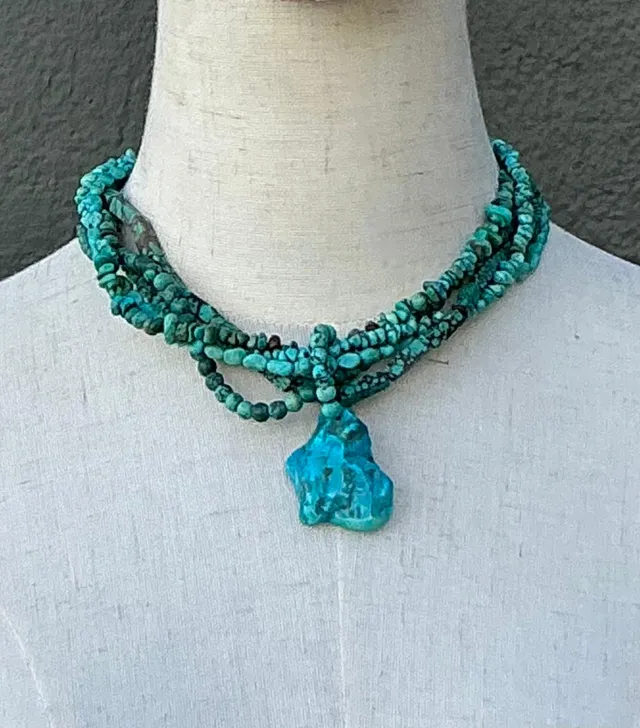 Vintage Turquoise Beaded Multi-Strand Necklace — additional photo 3