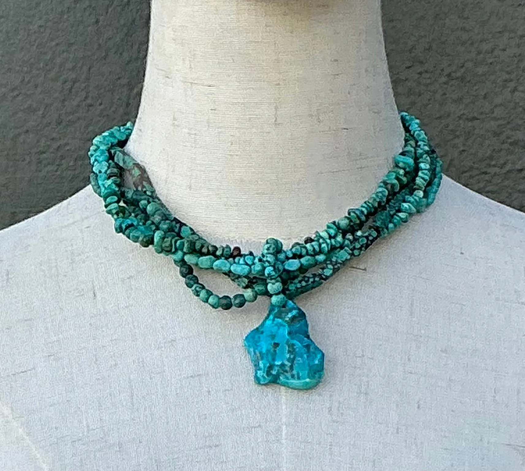 Vintage Turquoise Beaded Multi-Strand Necklace — additional photo 4