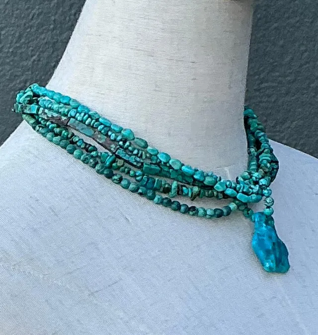 Vintage Turquoise Beaded Multi-Strand Necklace — additional photo 6