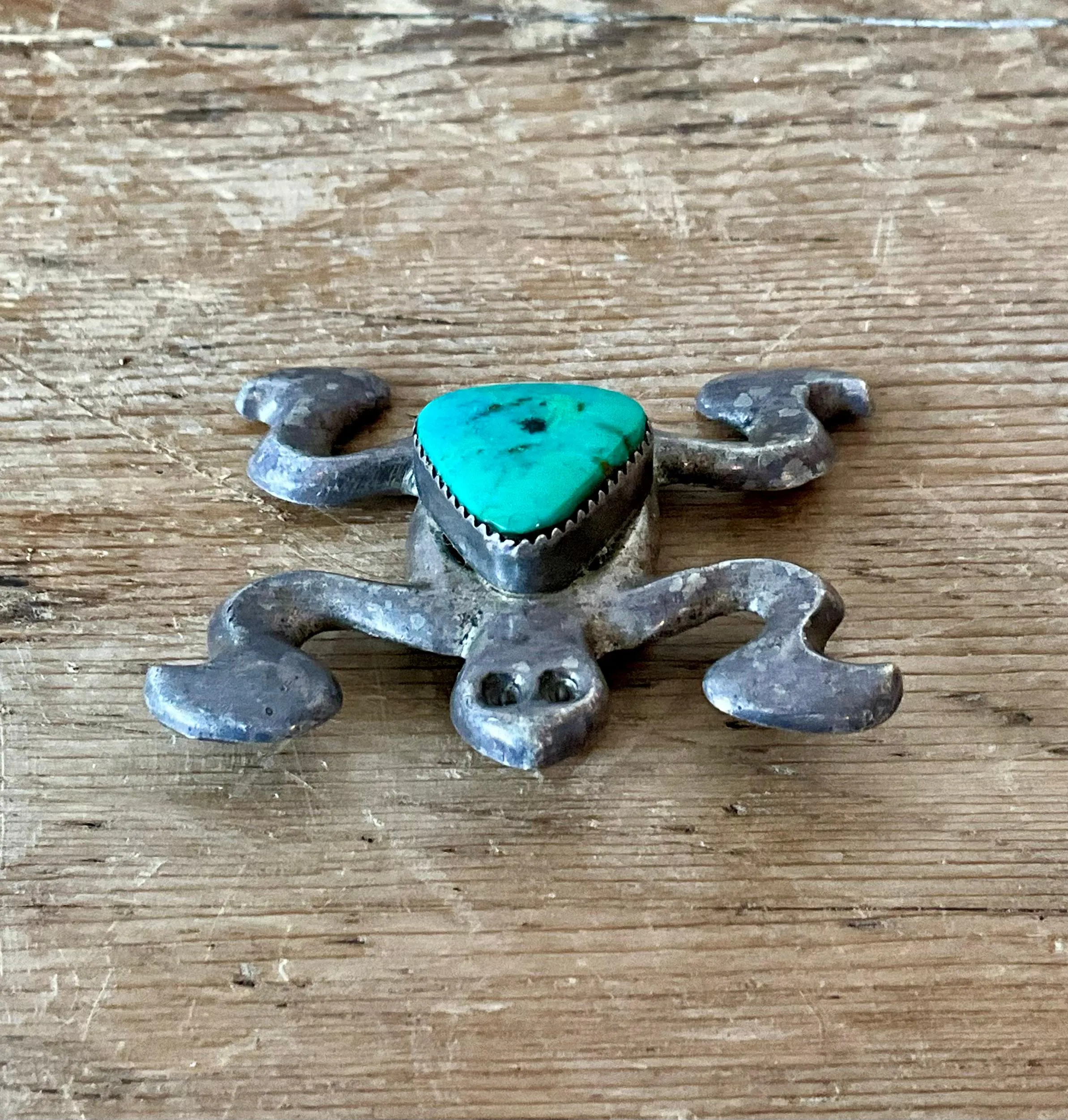 Vintage Native American Silver Inlaid Turquoise Pendant — additional photo 1