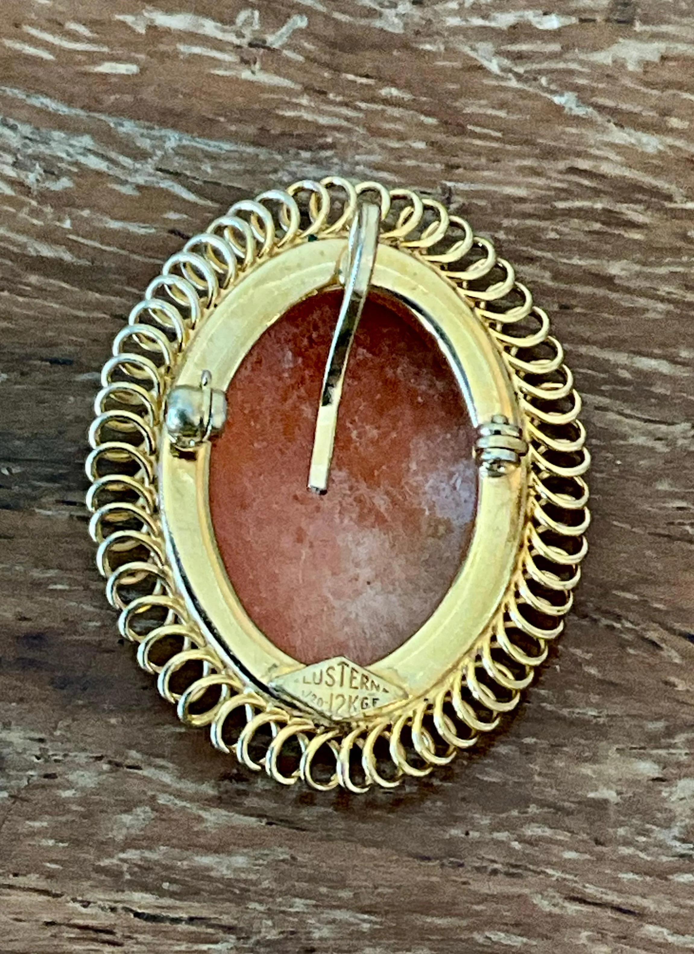 Vintage Victorian 12k Handcarved Cameo Pendant — additional photo 6