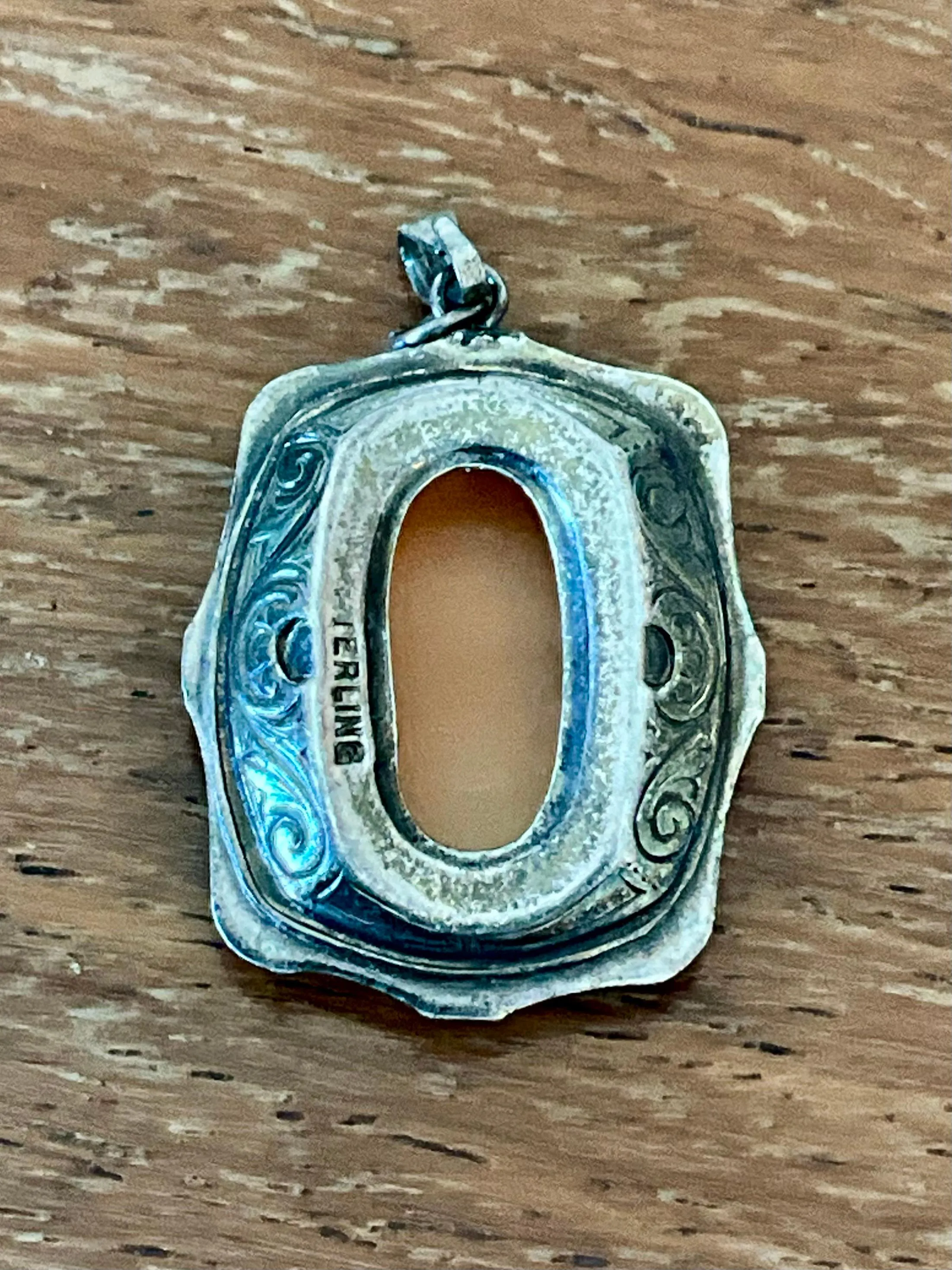 Vintage Art Deco Sterling Silver Carved Cameo Pendentif — additional photo 7