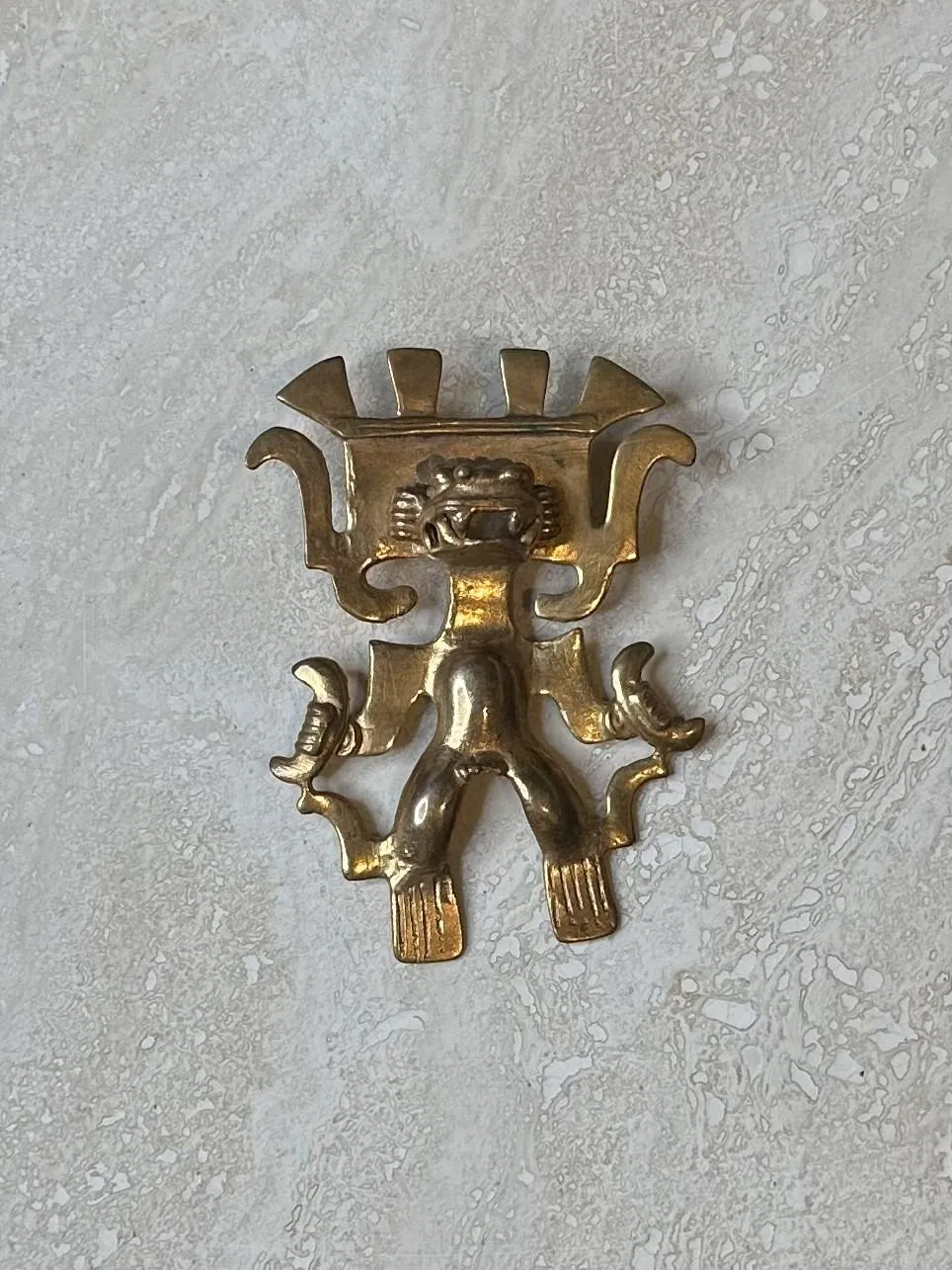 Vintage Gold Tribal Pendant