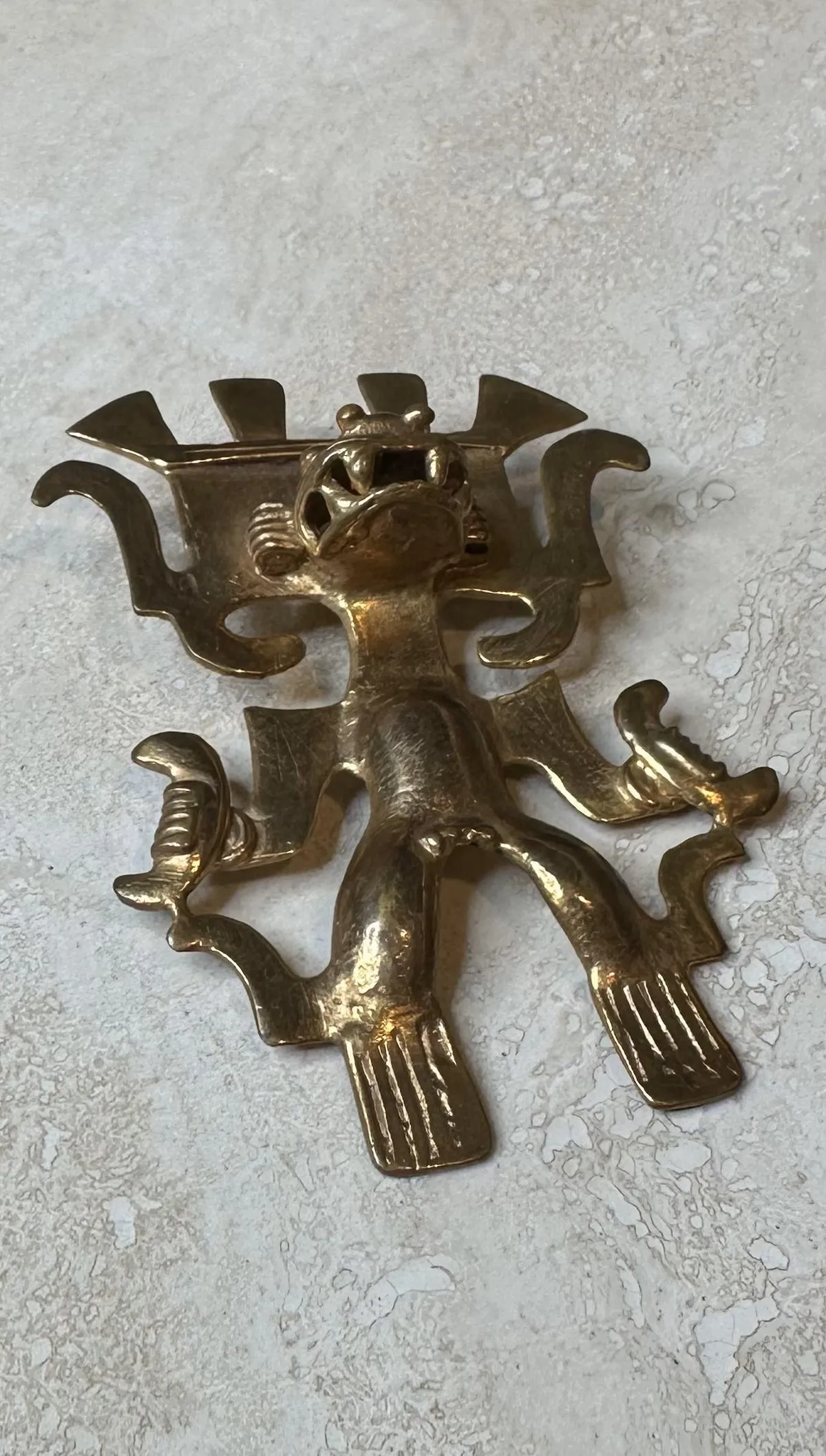 Vintage Gold Tribal Pendant — additional photo 2
