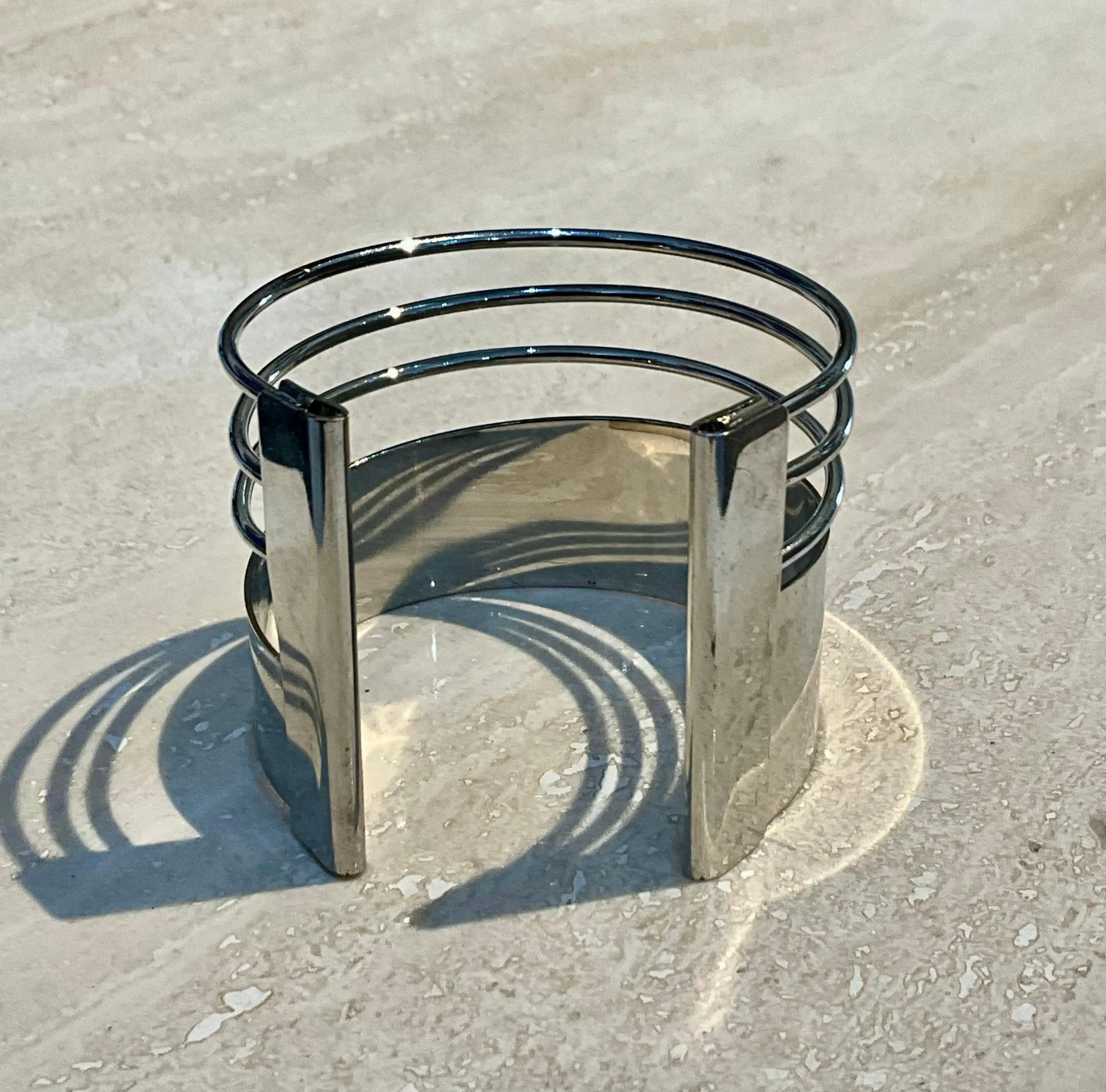 Vintage Silver Minimalist Adjustable Cuff Bracelet — additional photo 4