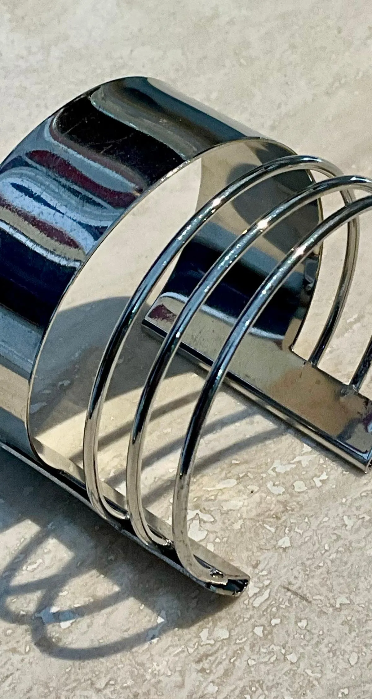 Vintage Silver Minimalist Adjustable Cuff Bracelet — additional photo 5