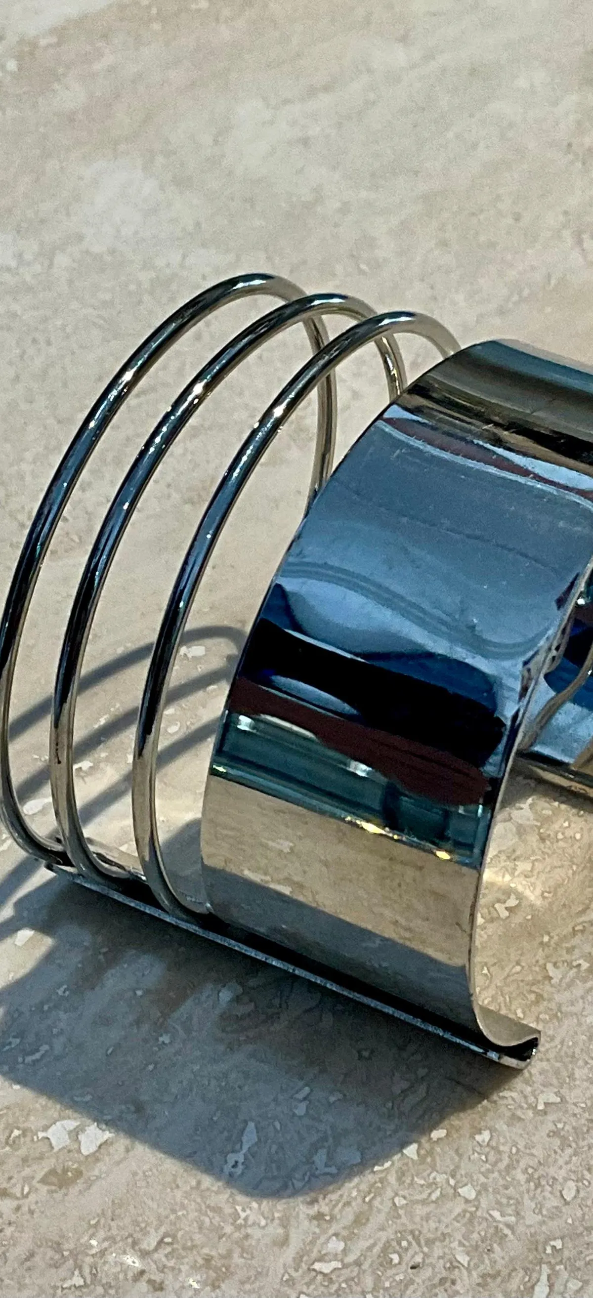 Vintage Silver Minimalist Adjustable Cuff Bracelet — additional photo 6