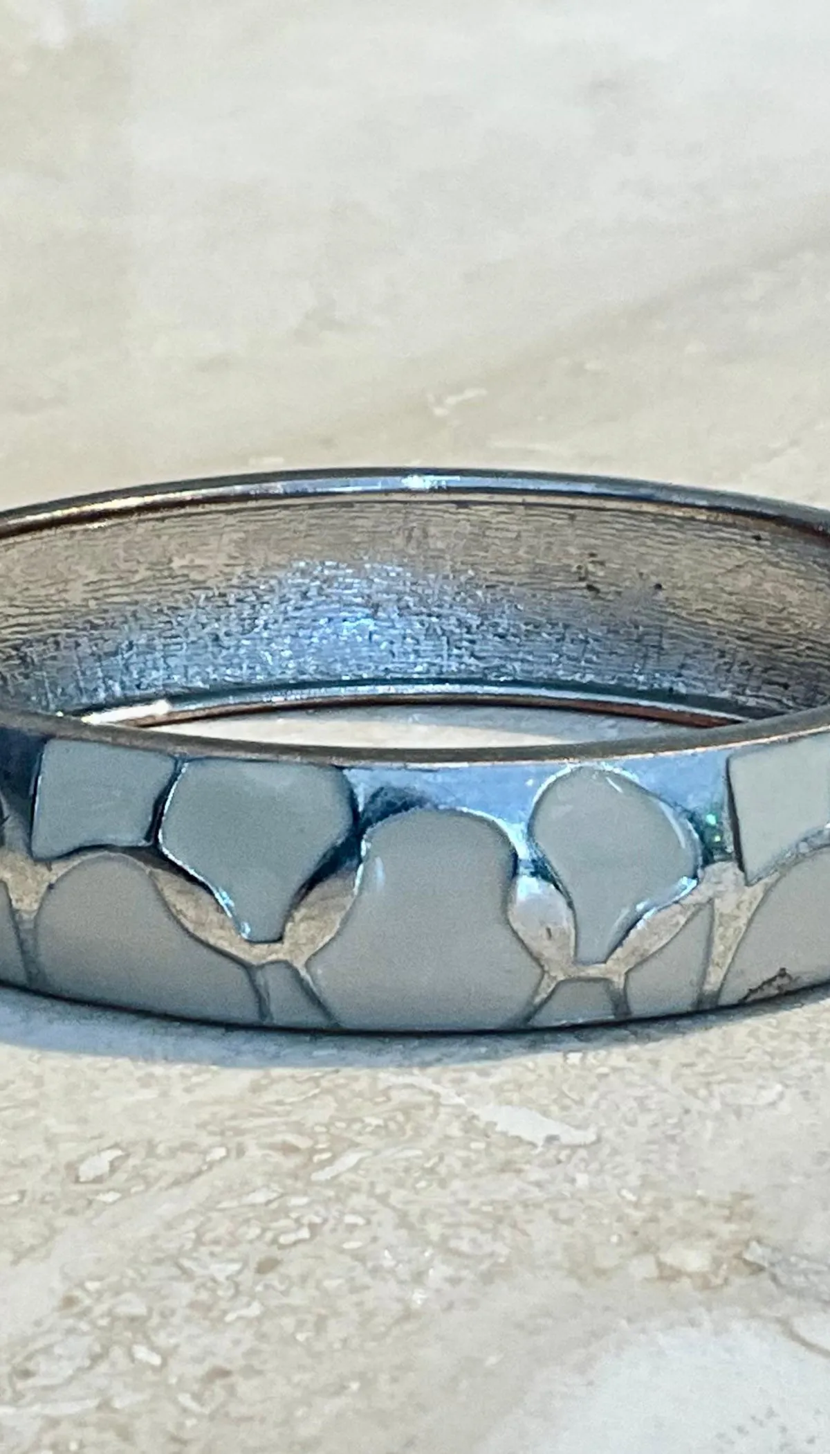 Vintage Silver & Enamel Clamper Bracelet — additional photo 5