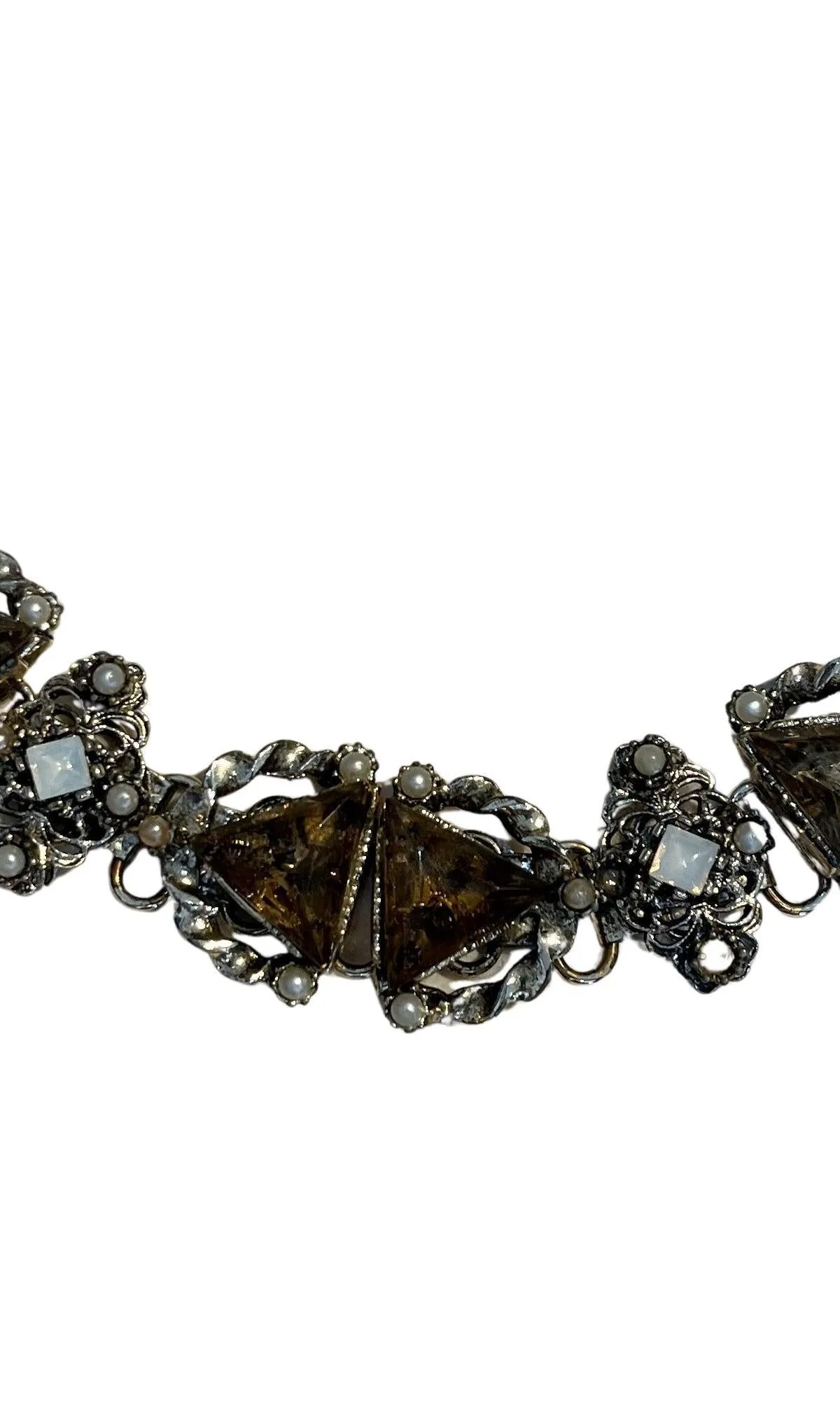 Vintage Jewel Smokey Quartz Silver Chain Bracelet — additional photo 2