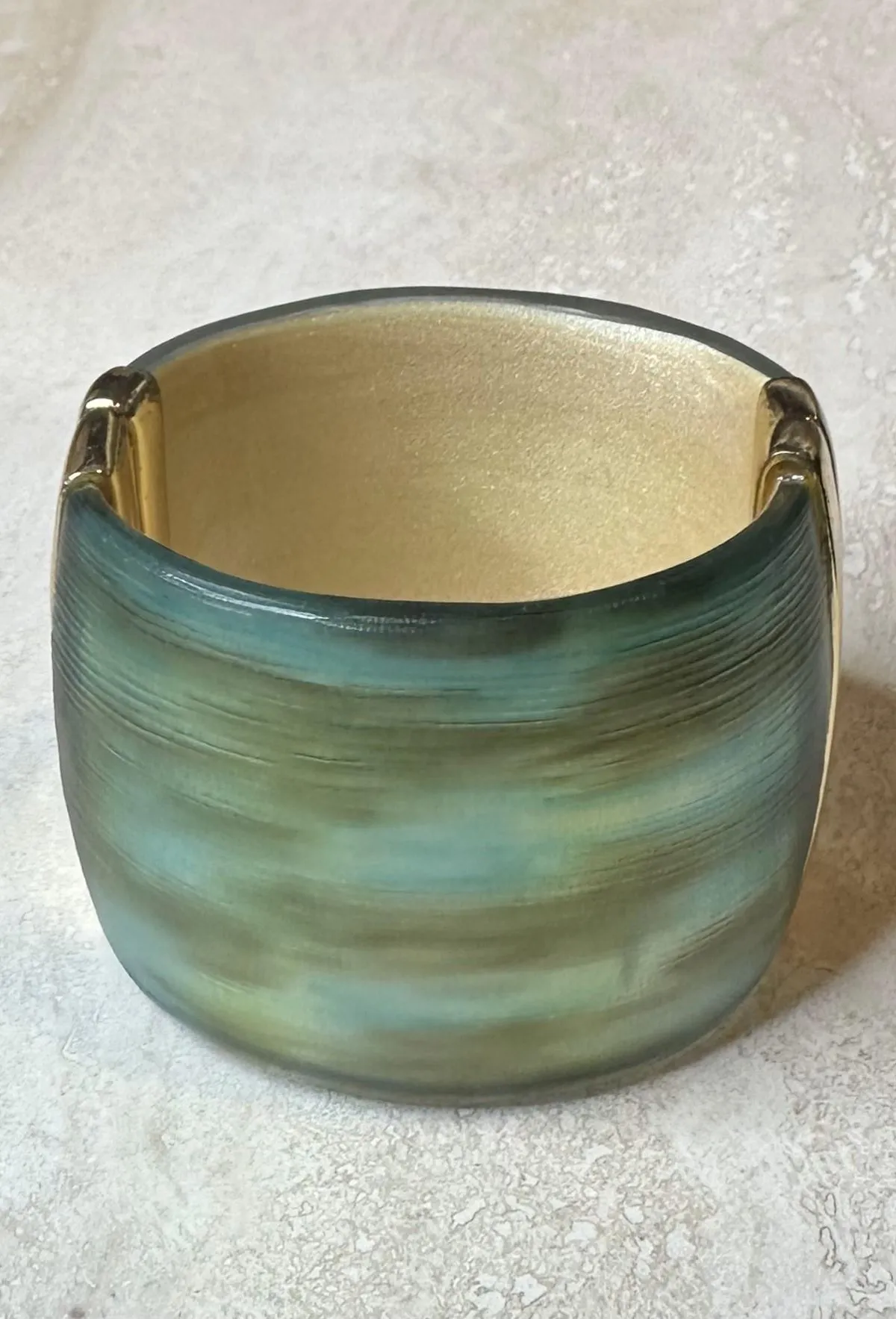Vintage Boho Alexis Bittar Gold & Blue Cuff — additional photo 2