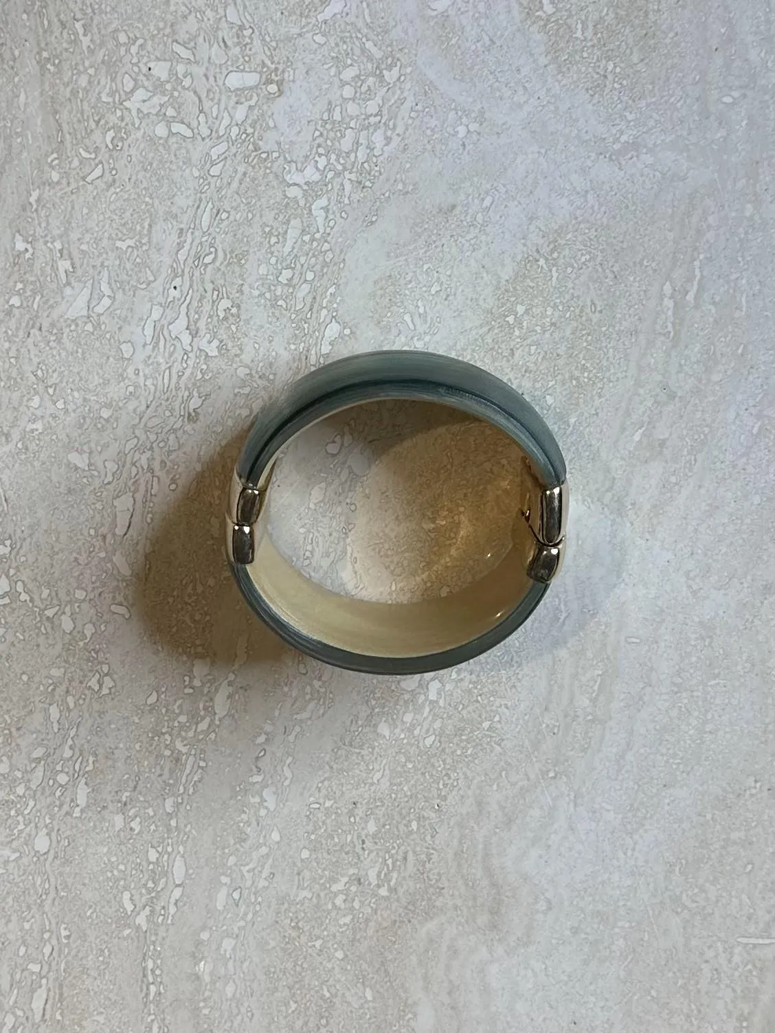 Vintage Boho Alexis Bittar Gold & Blue Cuff — additional photo 6