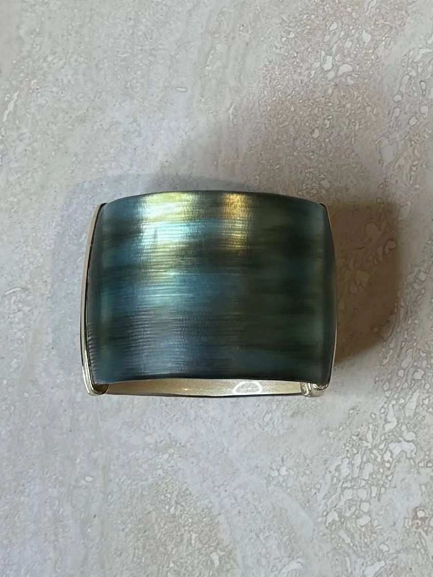 Vintage Boho Alexis Bittar Gold & Blue Cuff — additional photo 8