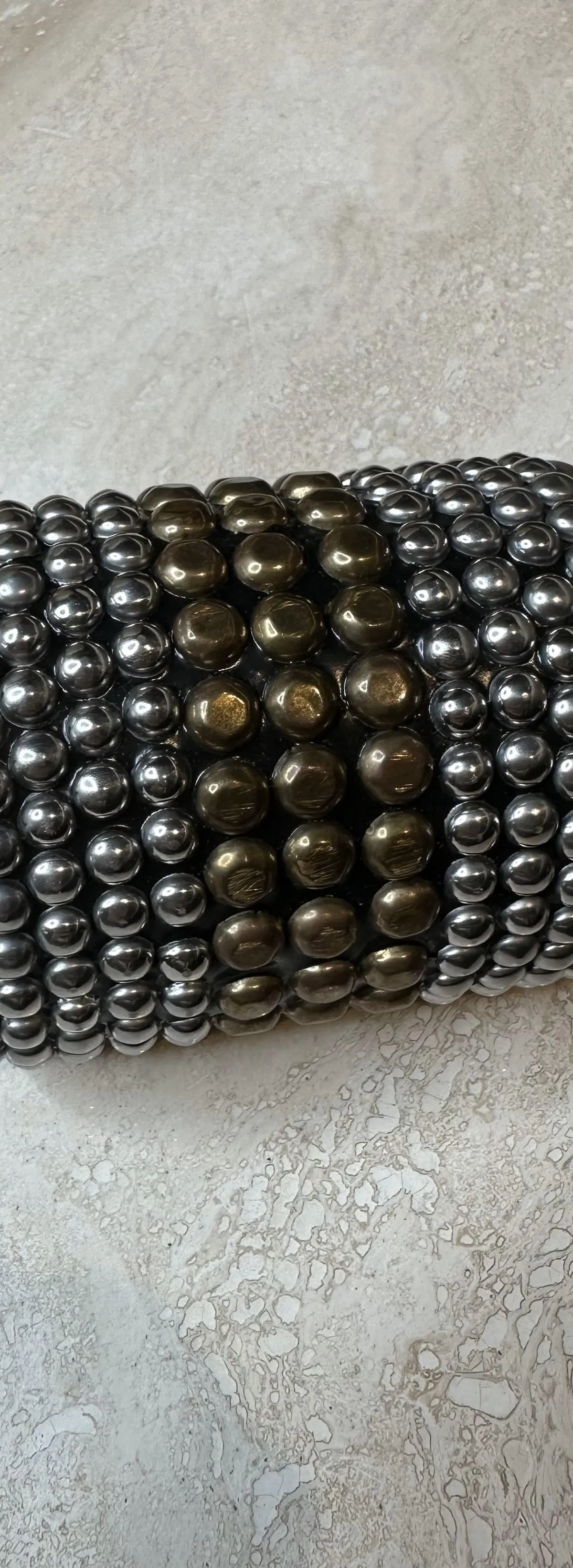 Vintage Boho Studded Silver & Brass Bangle — additional photo 4