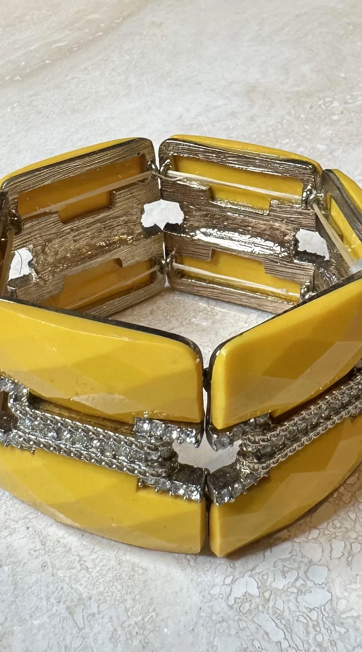 Vintage Yellow Stretch Regency Bracelet — additional photo 1