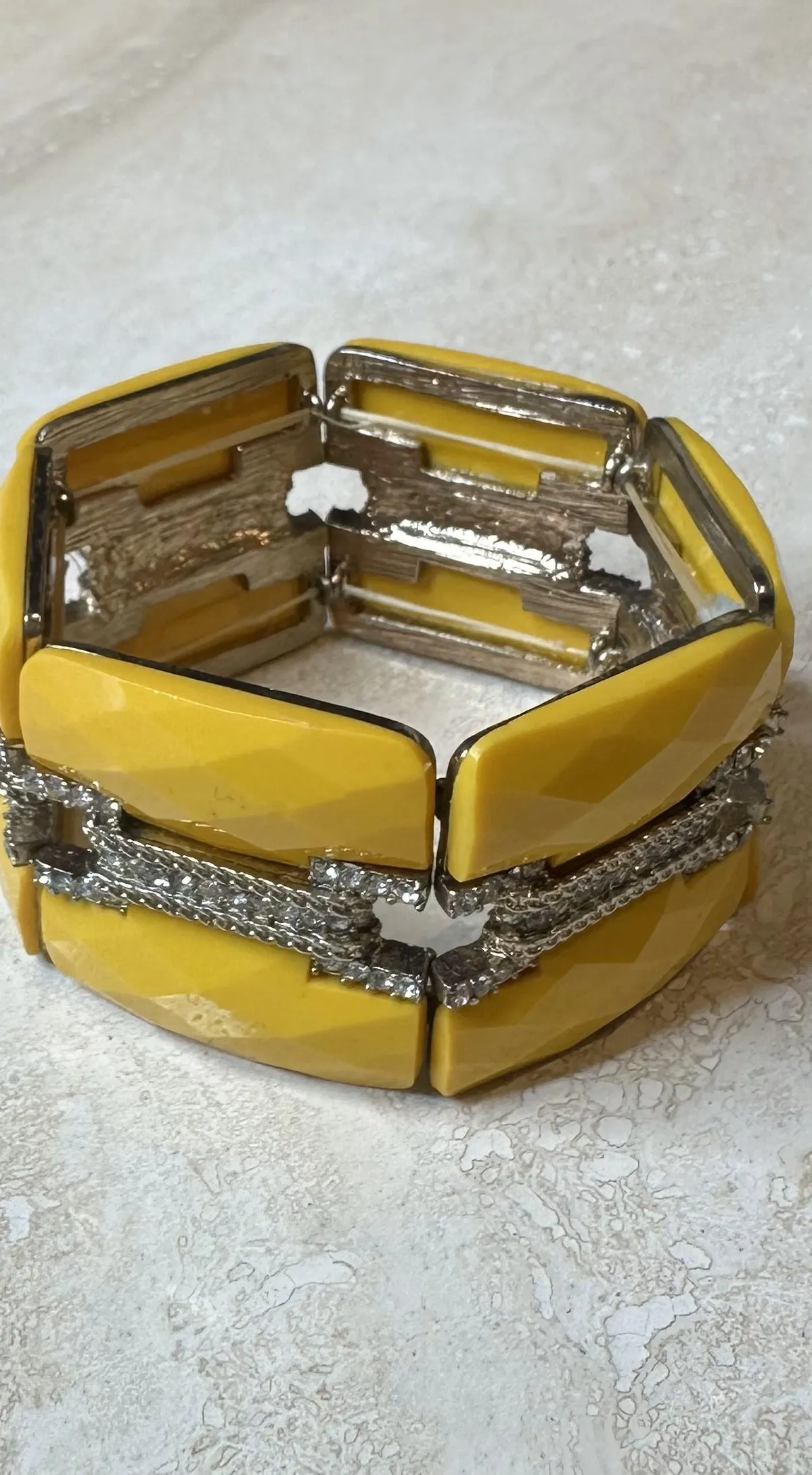 Vintage Yellow Stretch Regency Bracelet — additional photo 2