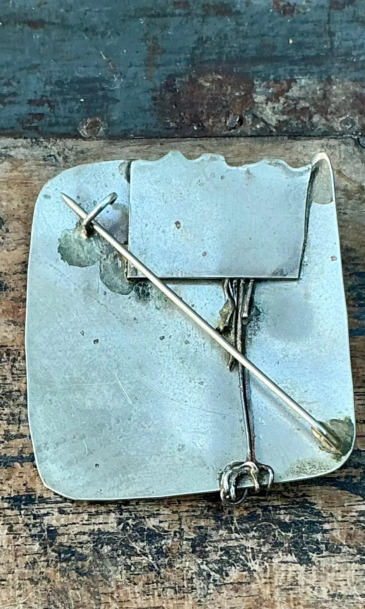 Vintage Boho Handmade Sterling Silver Modernist Brooch — additional photo 6