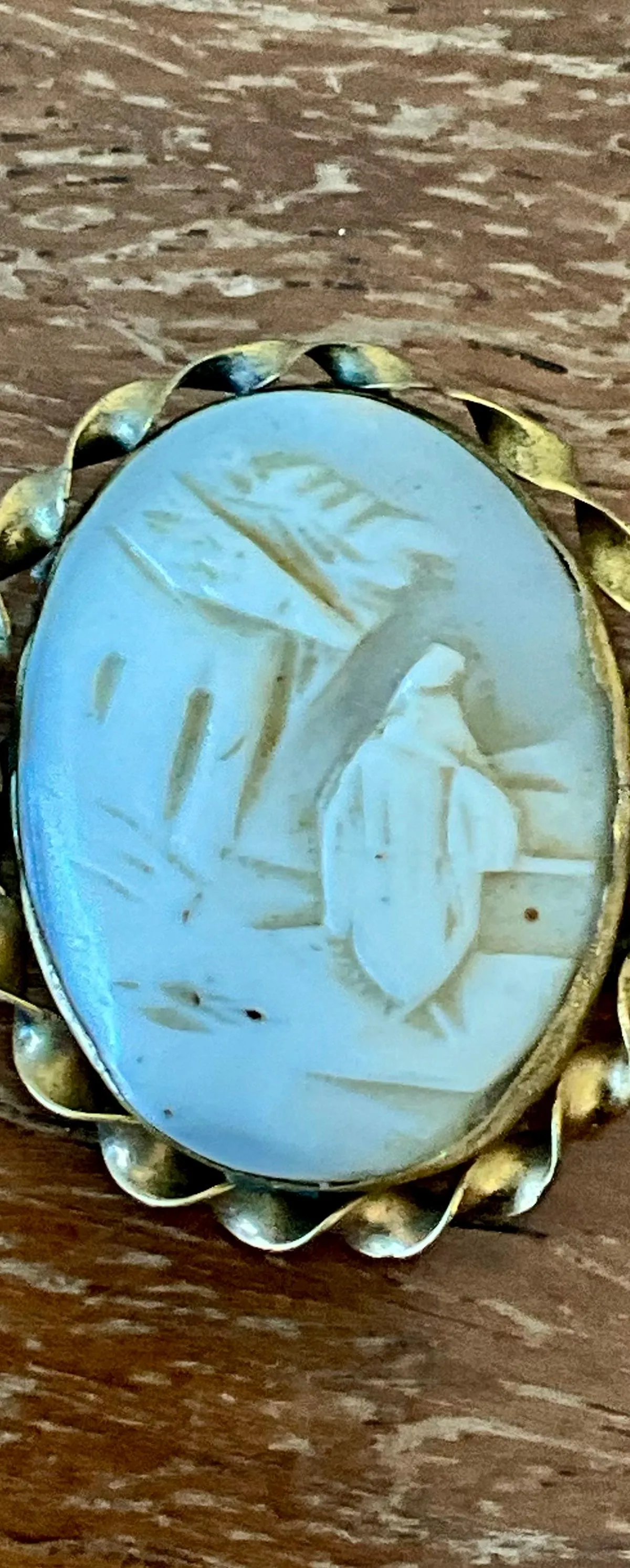 Vintage Victorian Scenic Cameo Brooch — additional photo 1