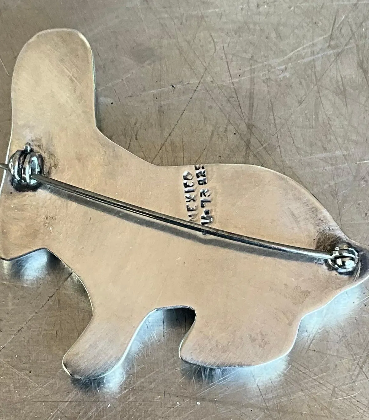 Vintage Mexican Sterling Silver Bunny Rabbit Brooch — additional photo 8