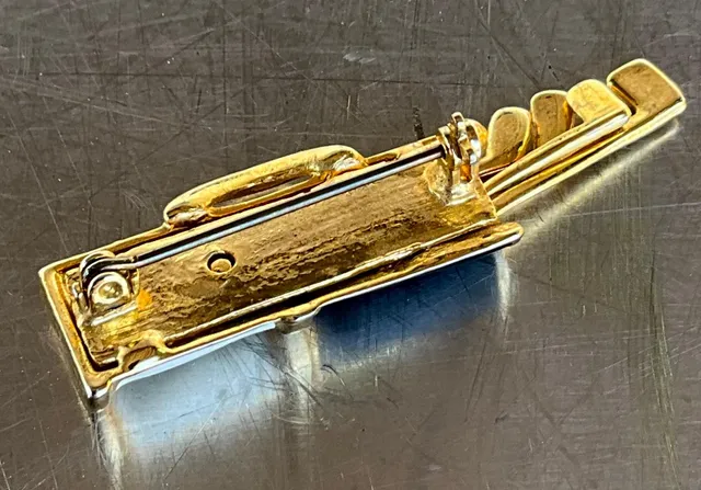 Vintage Black/White Enamel Golf Bag Brooch — additional photo 6