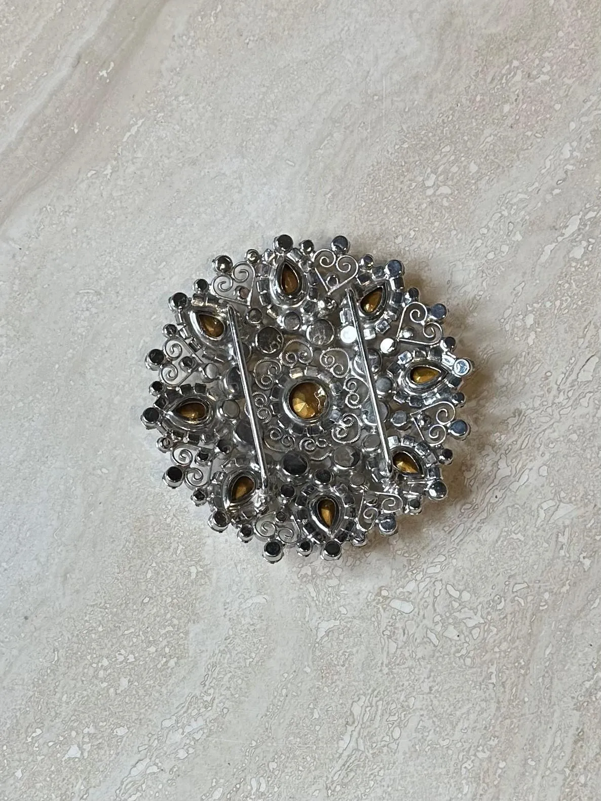 Vintage Silver Rhinestone Belt Buckle — additional photo 4